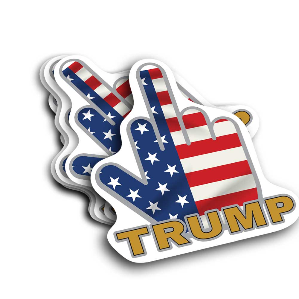 anti trump gesture vinyl decal weatherproof sticker