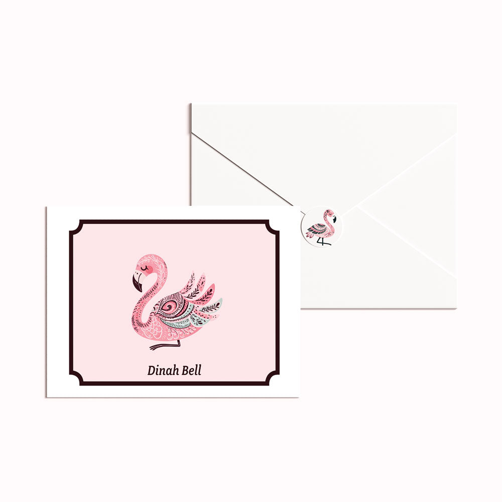 Flamingo Personal Notecards with Matching Seals