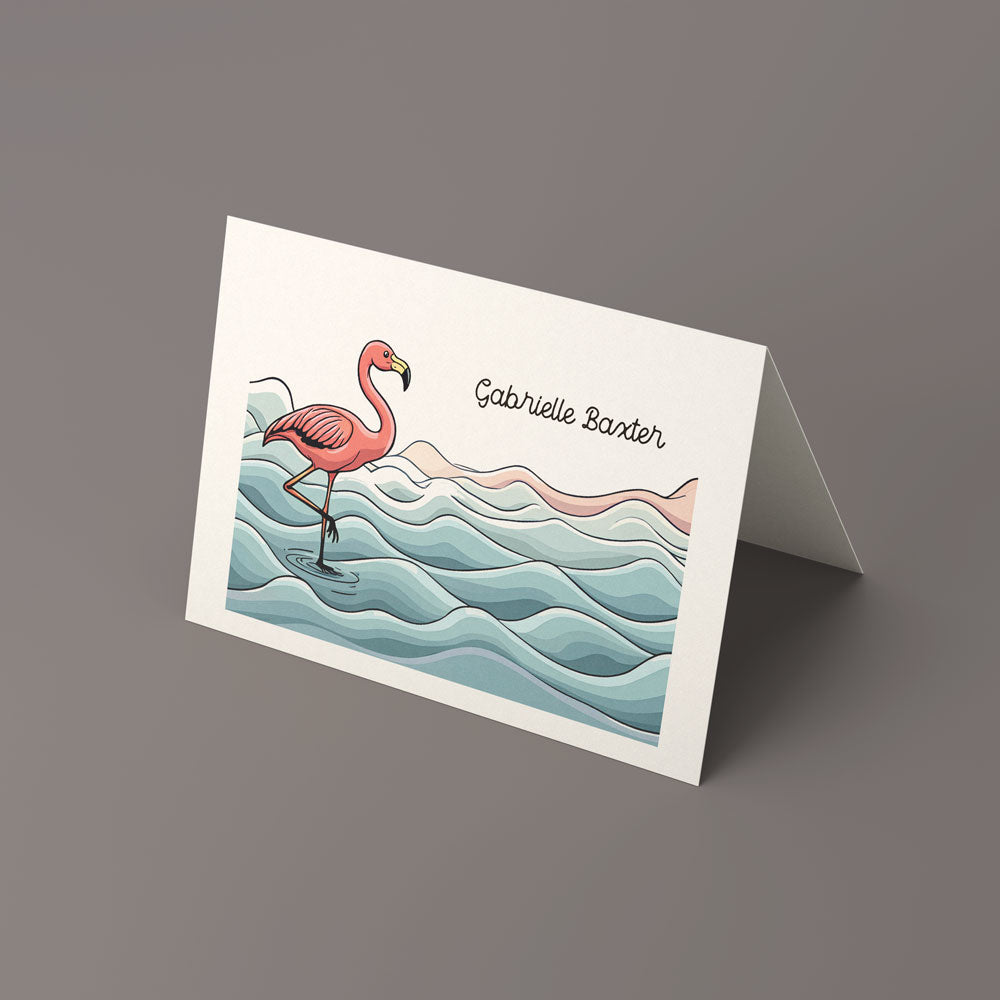 Flamingo in Water Personal Notecards with Matching Seals