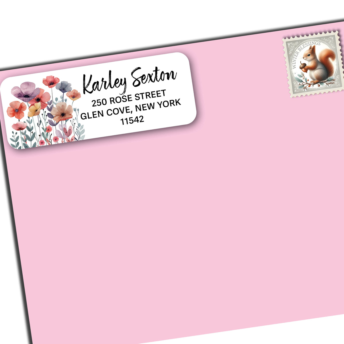 Subdued Flowers Return Address Labels