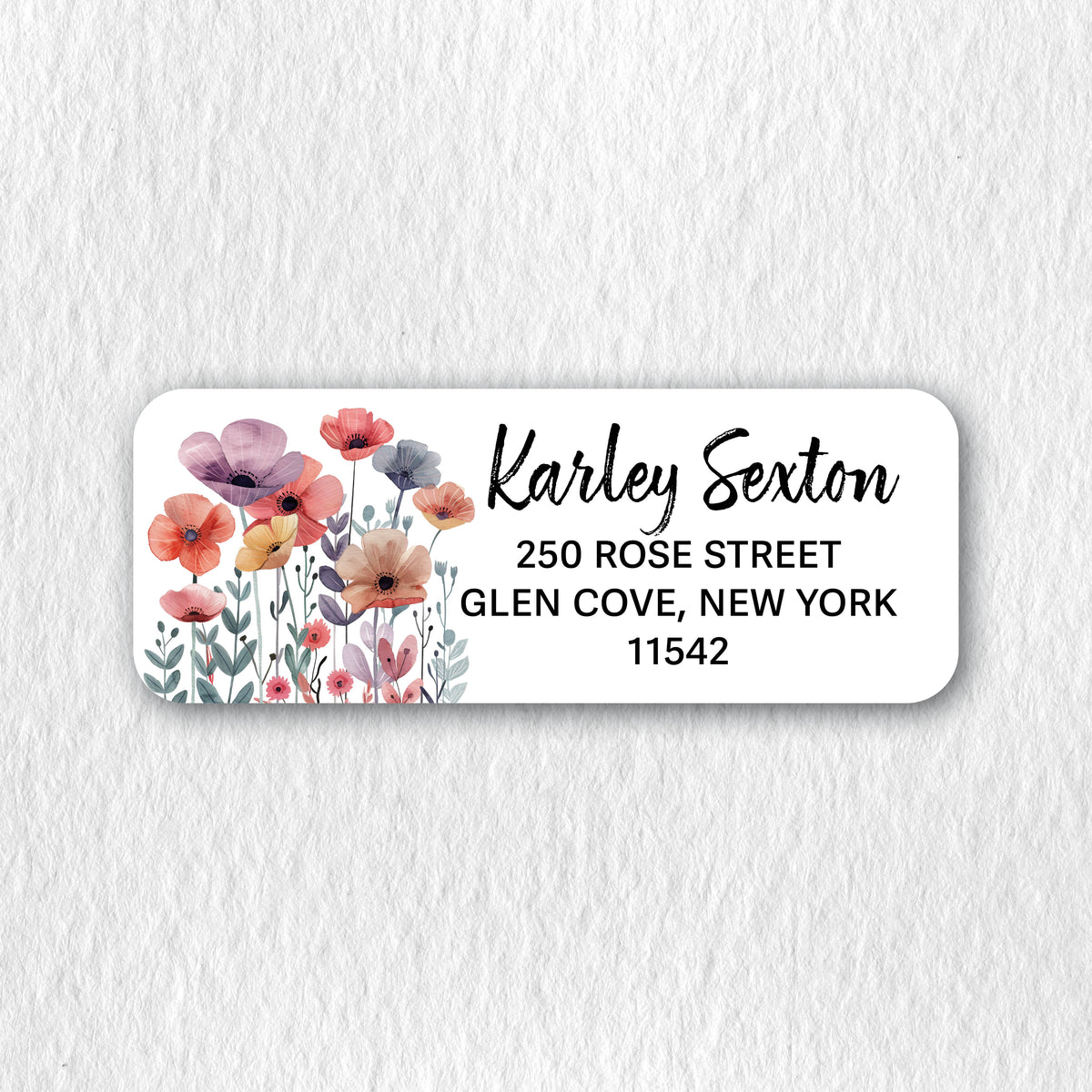 Subdued Flowers Return Address Labels