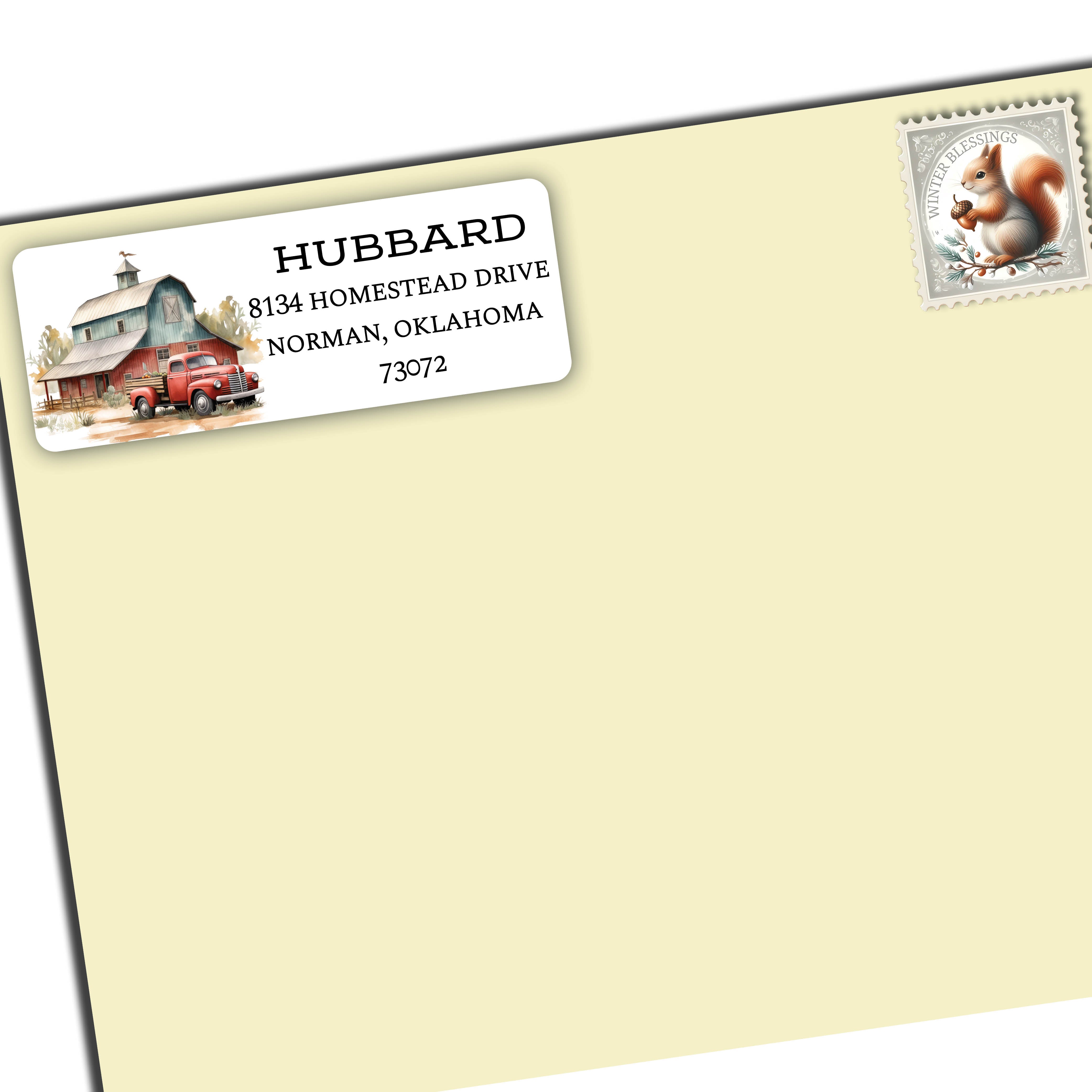 Country Barn Return Address Labels