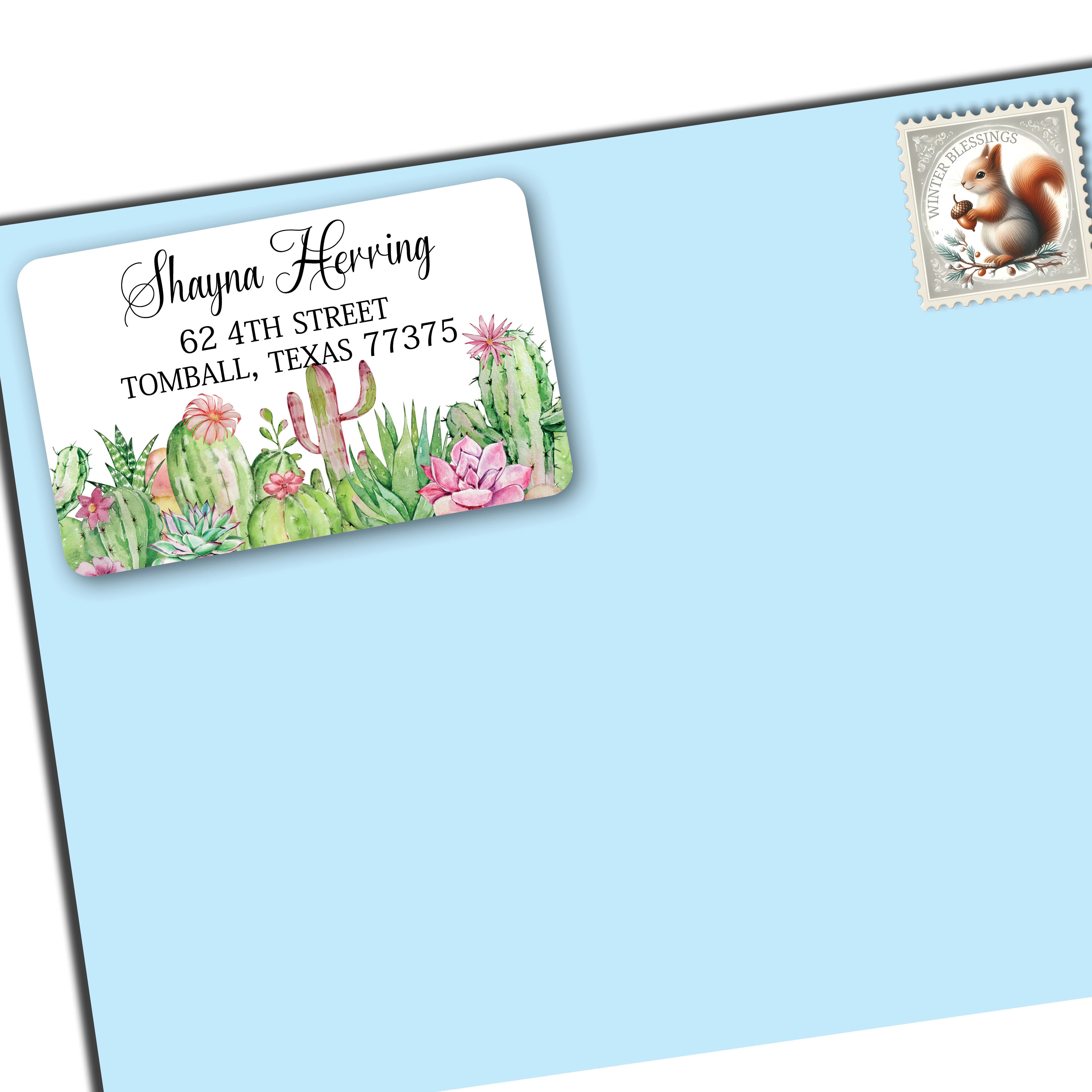 Cactus & Succulent Return Address Labels