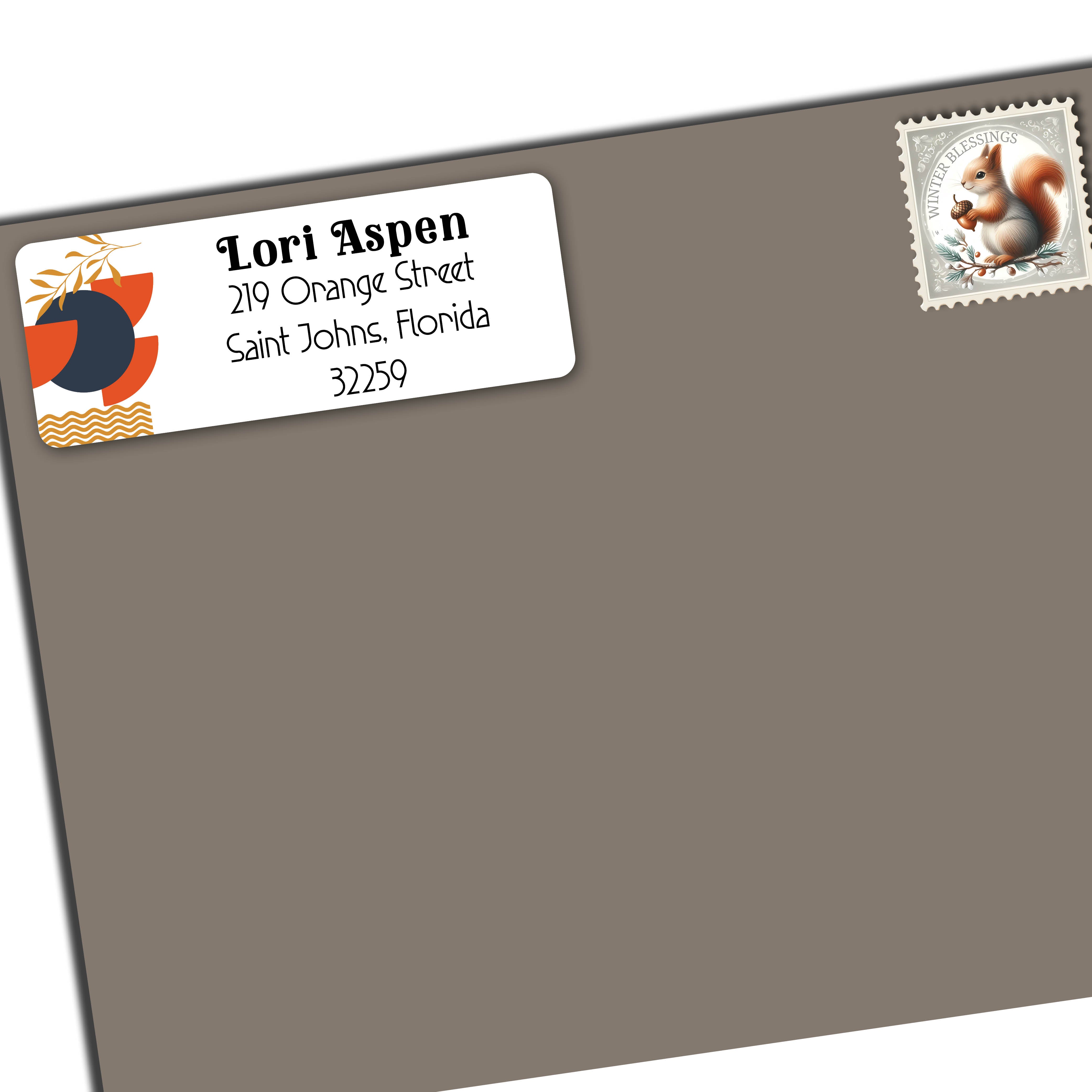 Fun Orange Return Address Labels