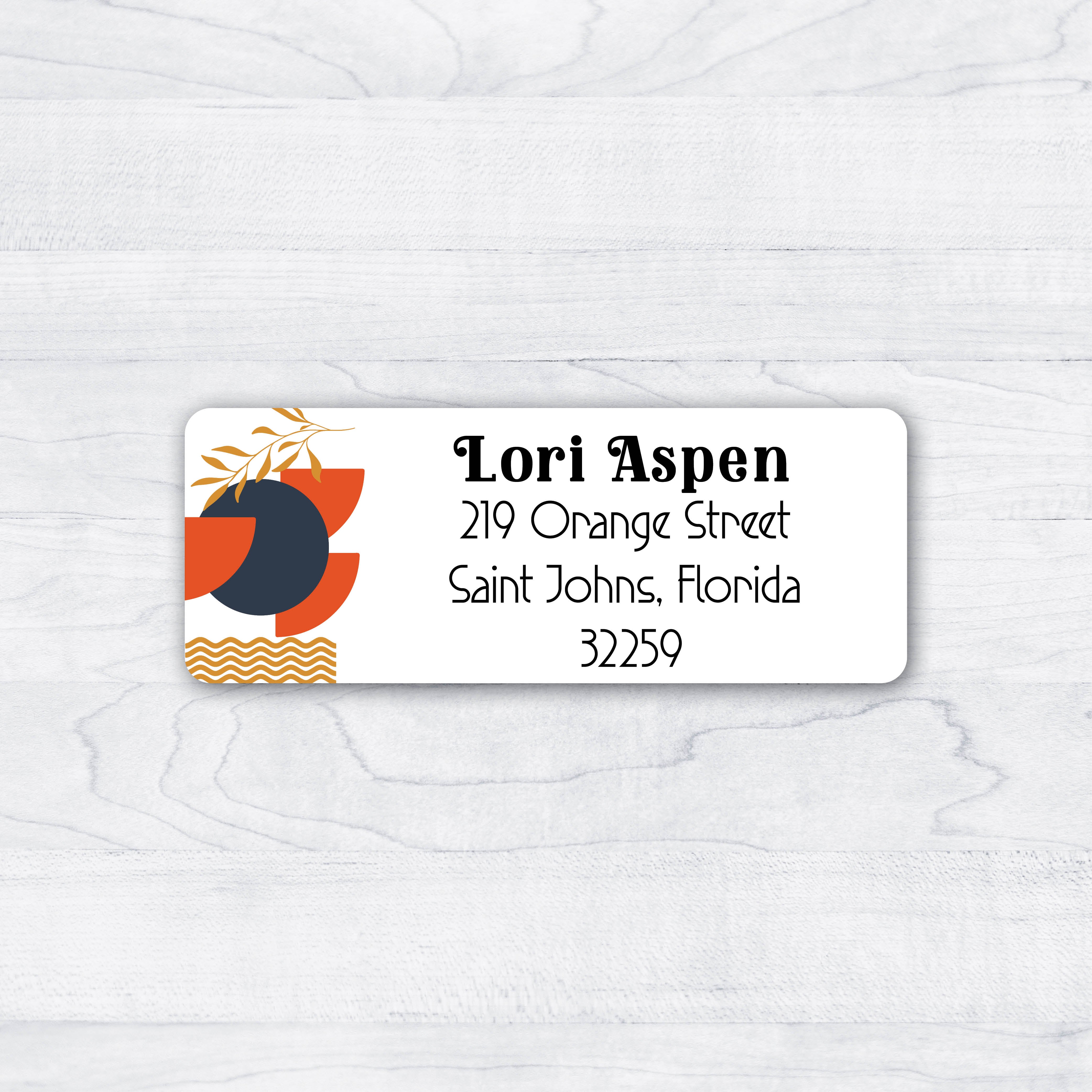 Fun Orange Return Address Labels