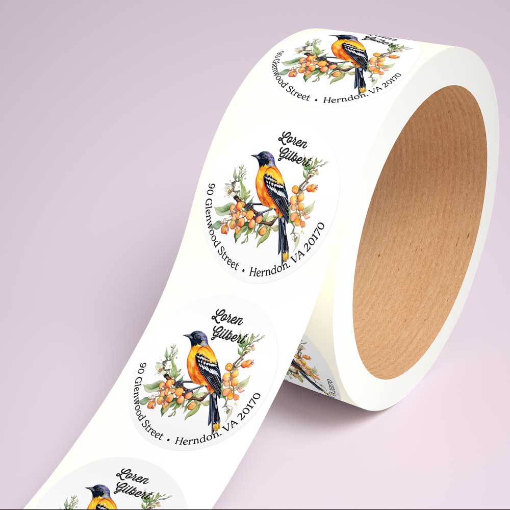 Oriole Return Address Circle Labels