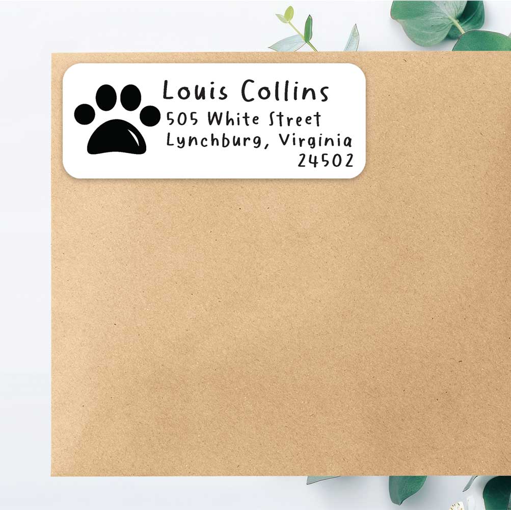 Pawprint Pet Lover Return Address Labels