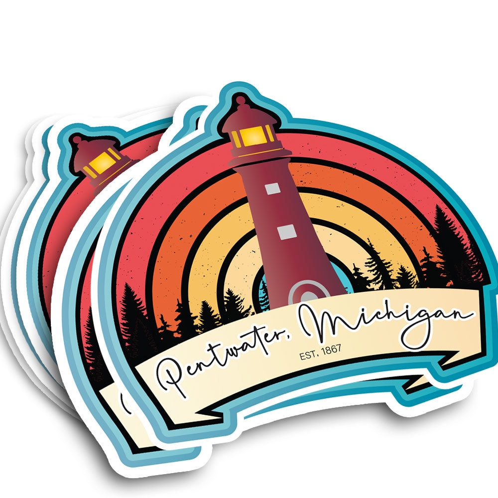 Pentwater Michigan Vinyl Decal Souvenir Sticker