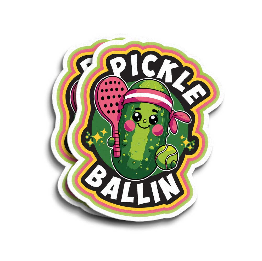 Pickleball Pickle Ballin Vinyl Decal