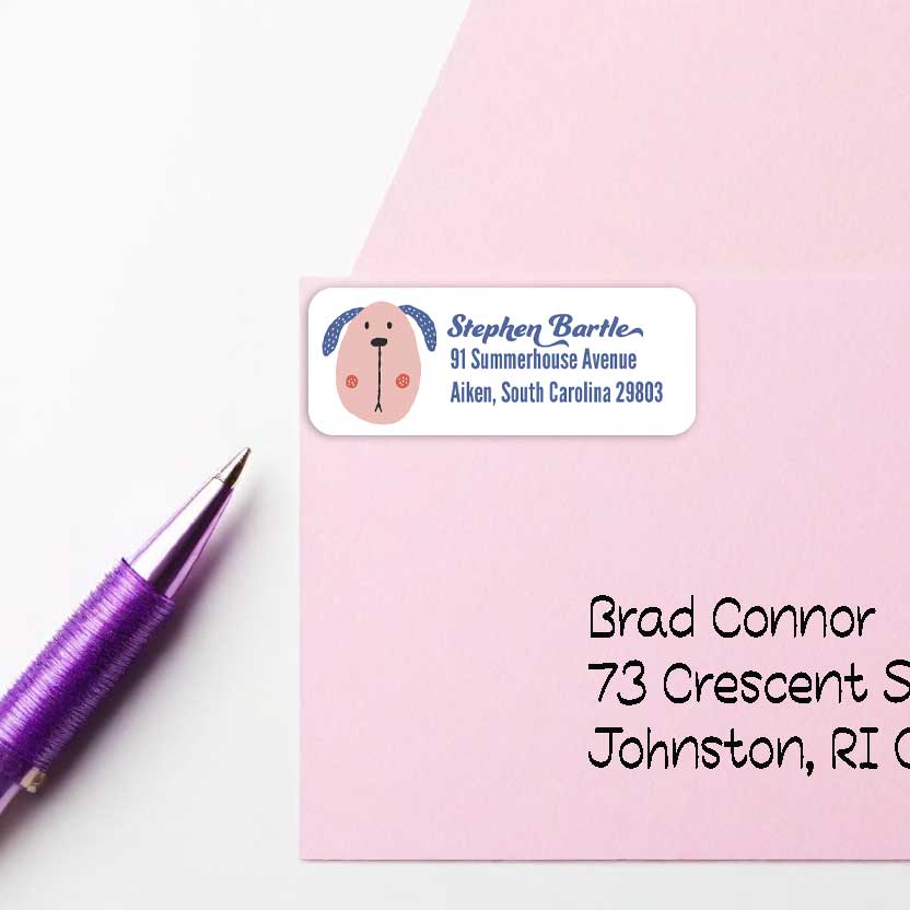 Dogface Caricature Return Address Labels