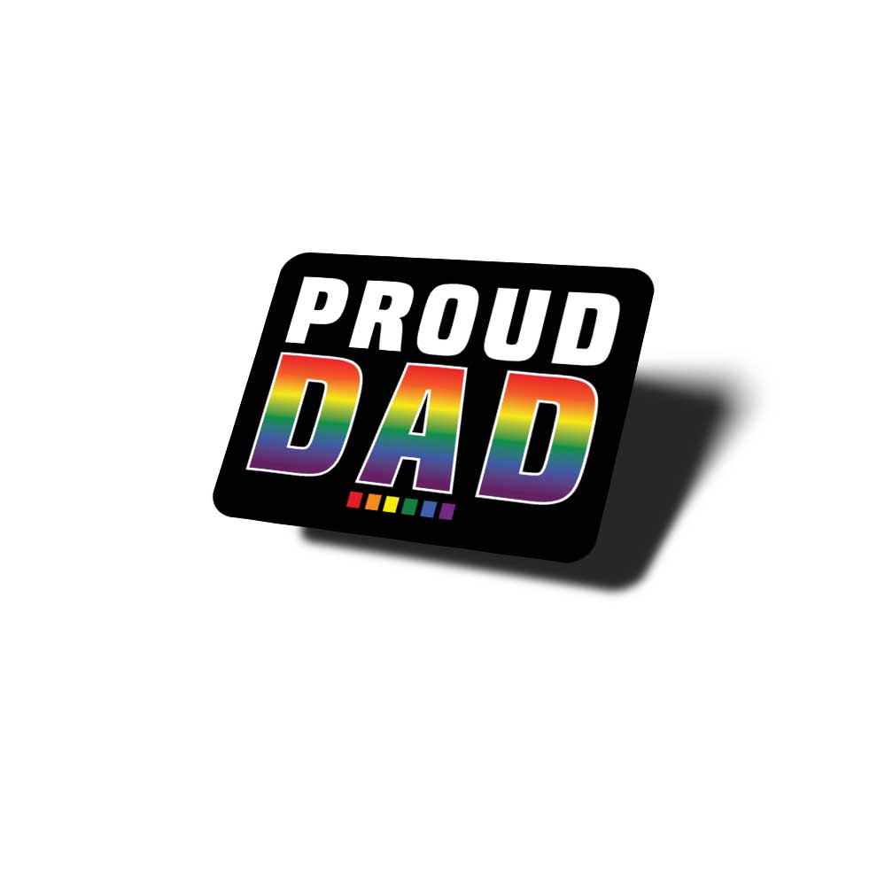 proud dad vinyl sticker LGBTQIA pride celebration weatherproof car decal