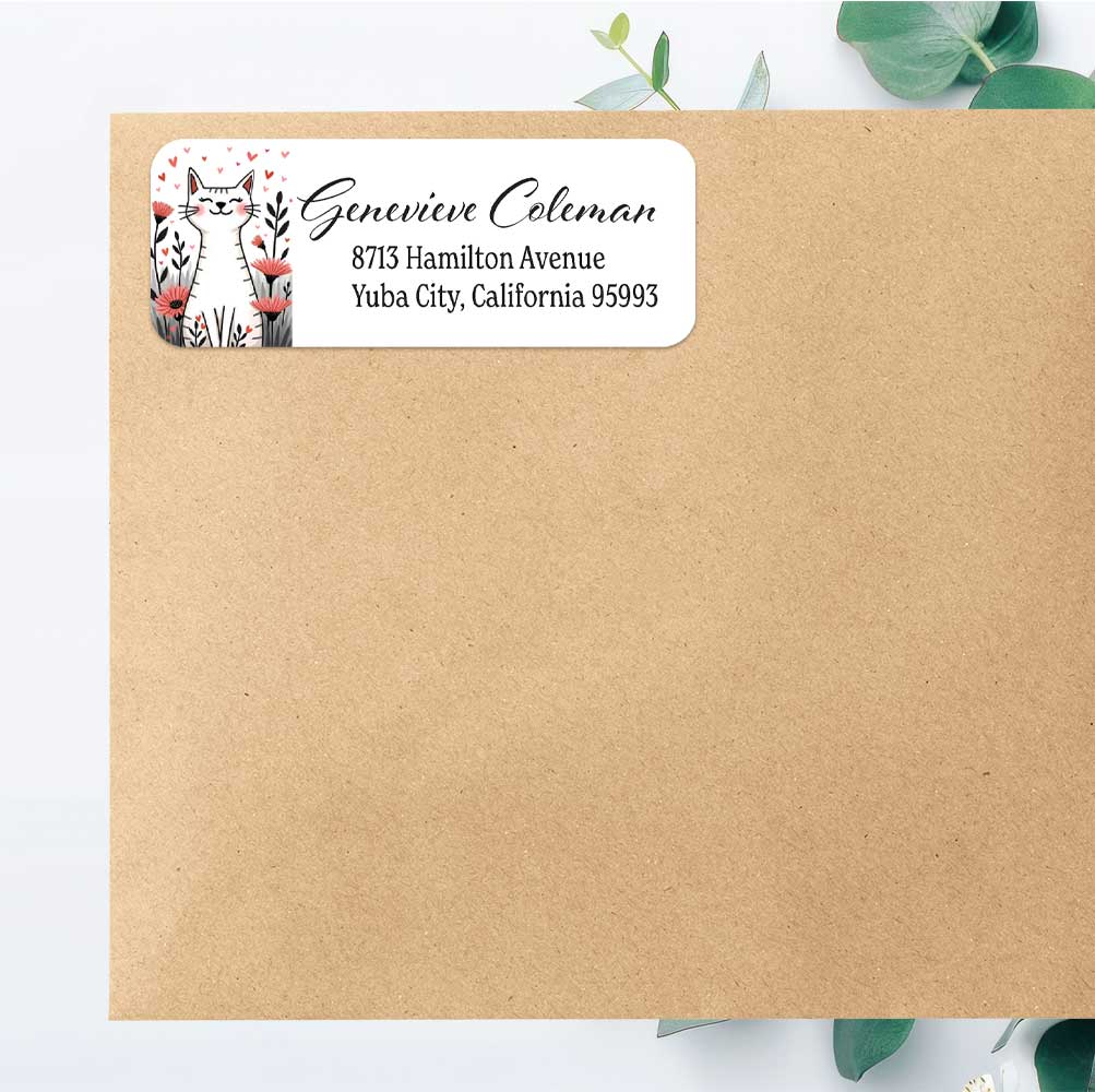 Happy Cat Return Address Labels