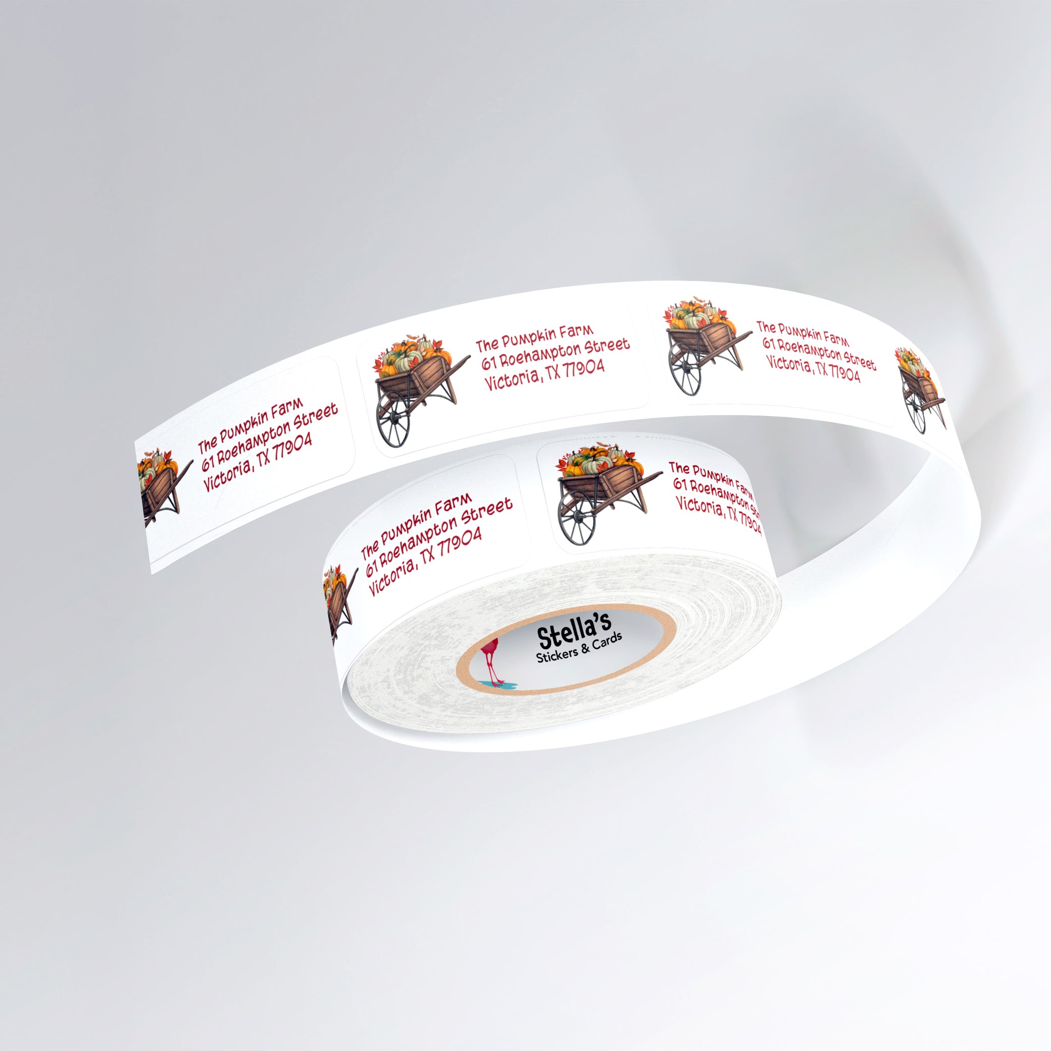 Wheelbarrow Autumn Return Address Labels