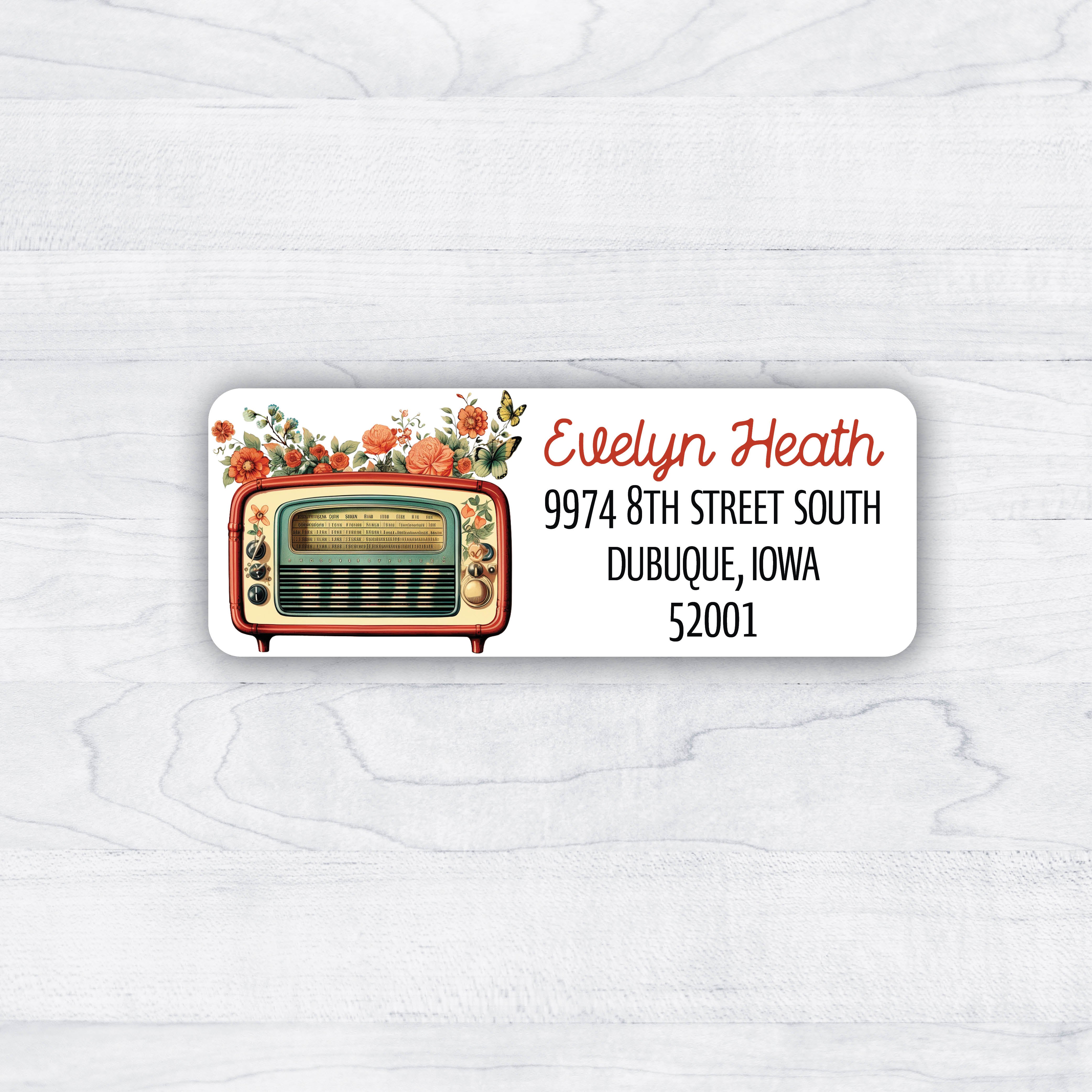 vintage radio return addresss labels
