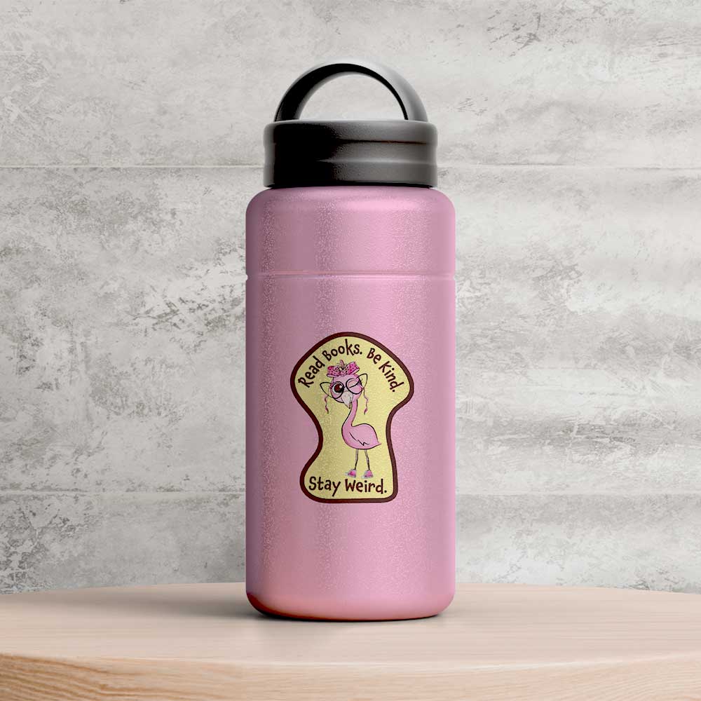 Read Books Be Kind Stay Weird Flamingo Sticker