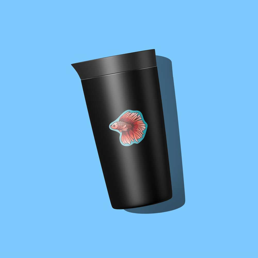 Red Betta Vinyl Decal Weatherproof Sticker