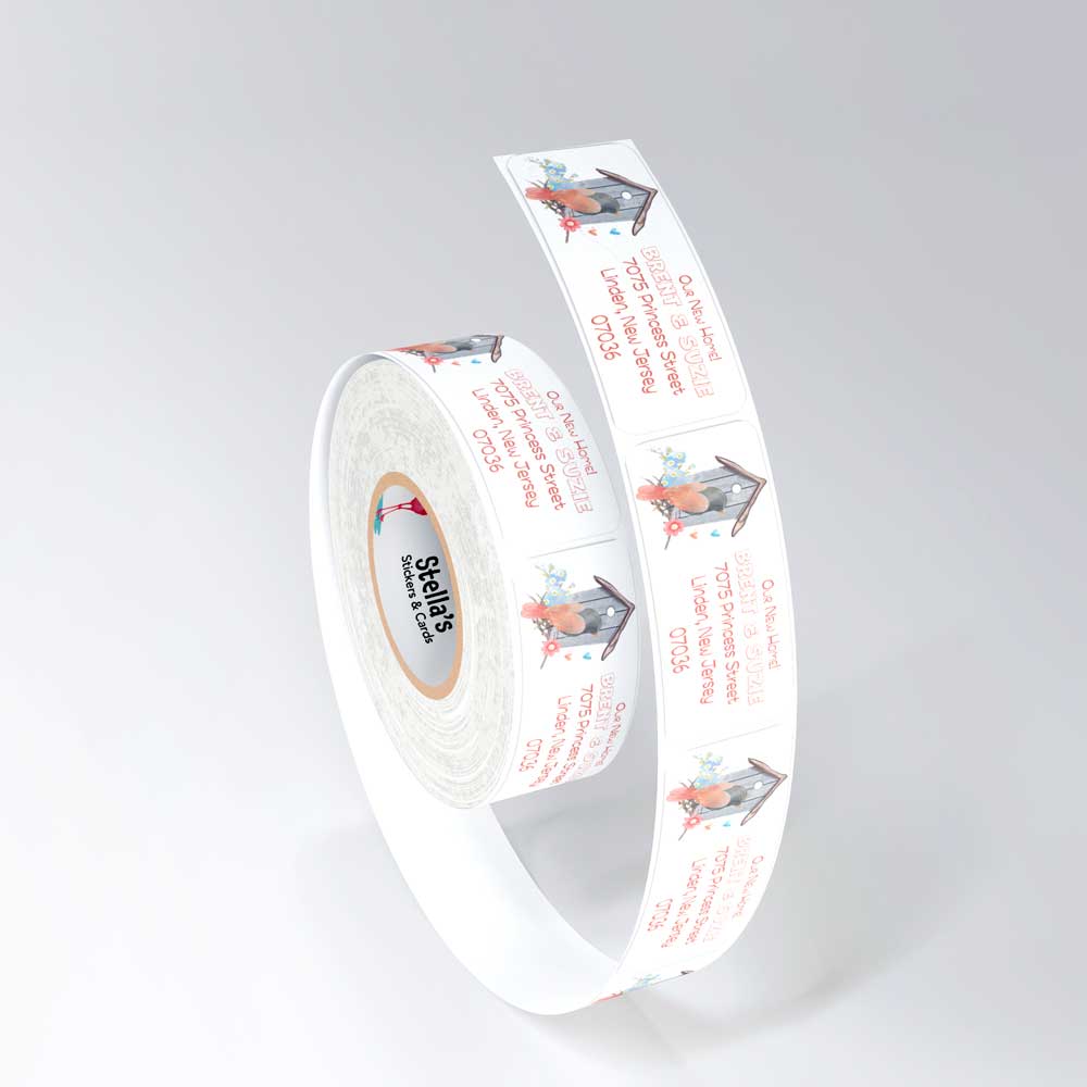 Robin and Birdhouse Return Address Label