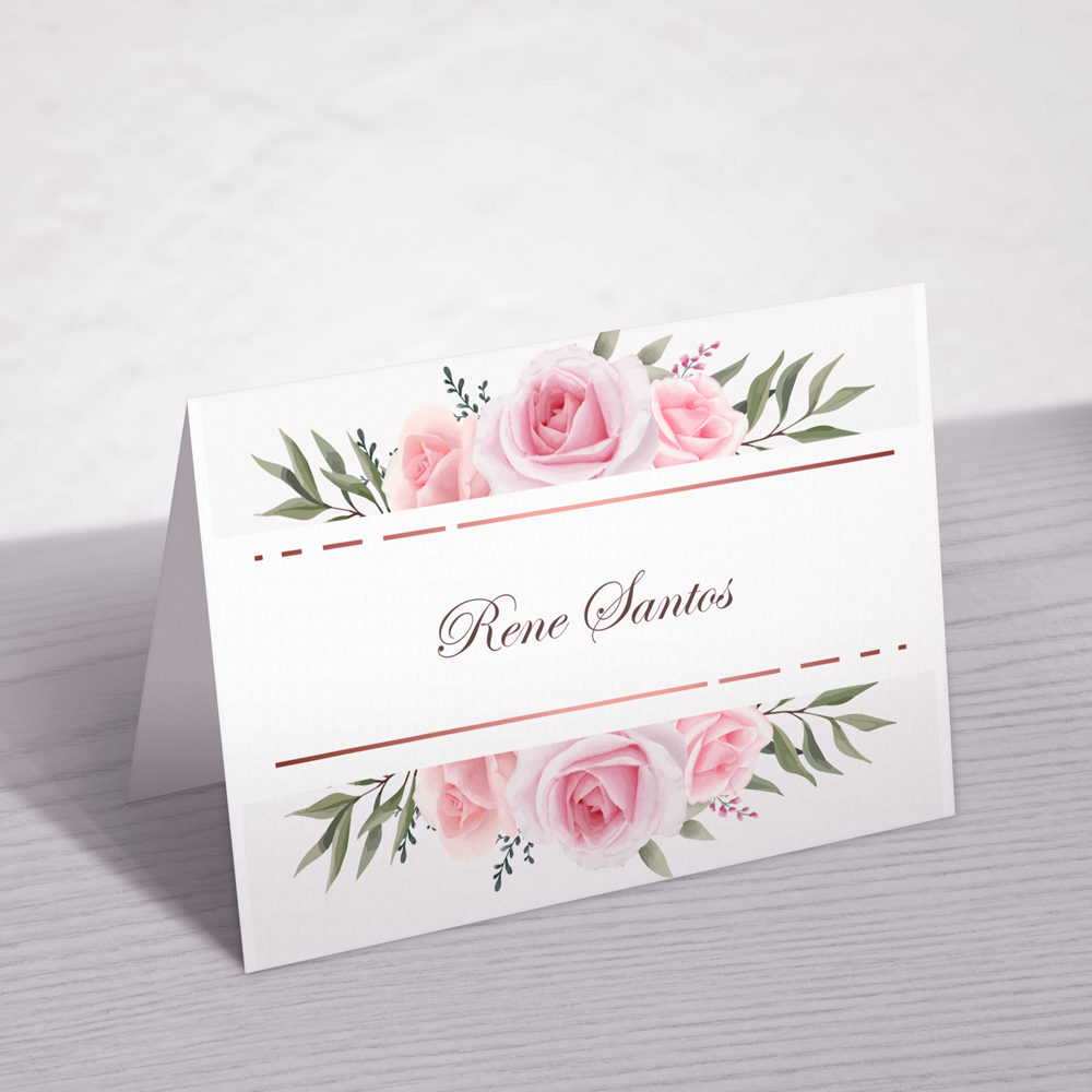 Rose Notecards Personalized Foldover with matching Return Address Labels