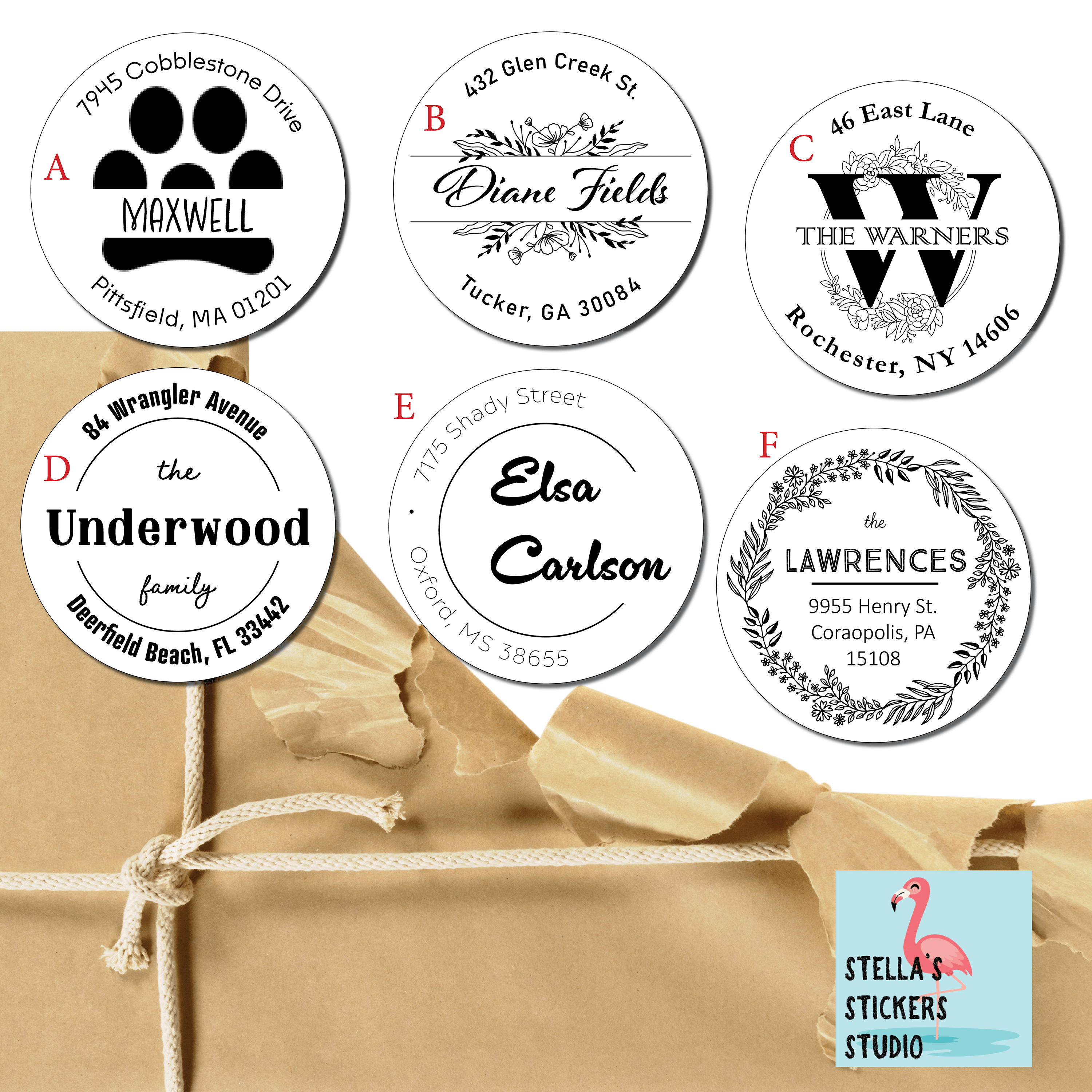 Round Return Address Labels - Personalize in Your Style