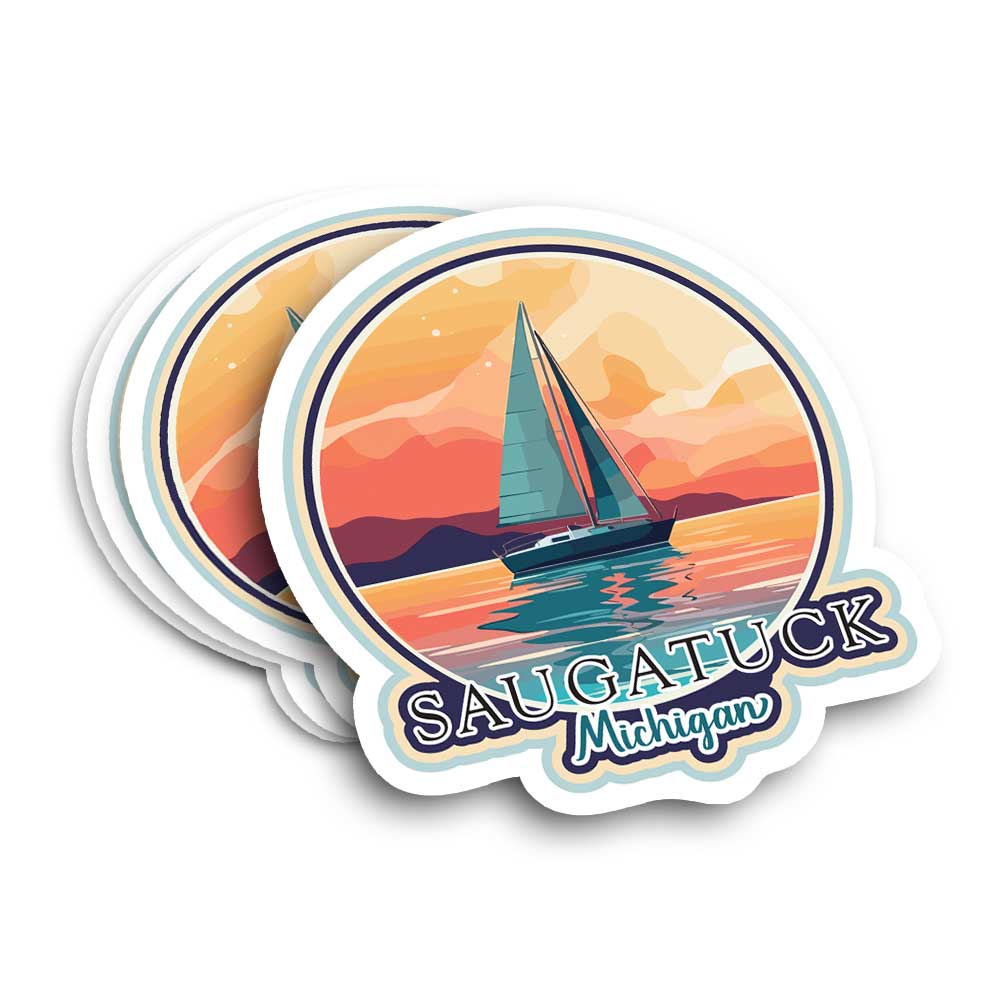 Saugatuck Art Coast Michigan Vinyl Sticker