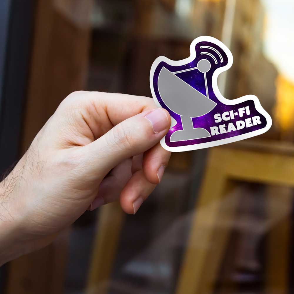 Sci Fi Reader Weatherproof Sticker Vinyl Decal