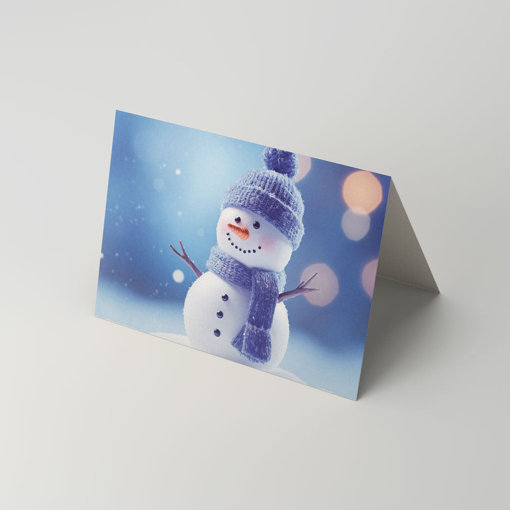 Blue Snowman Holiday Notecards with Matching Seals