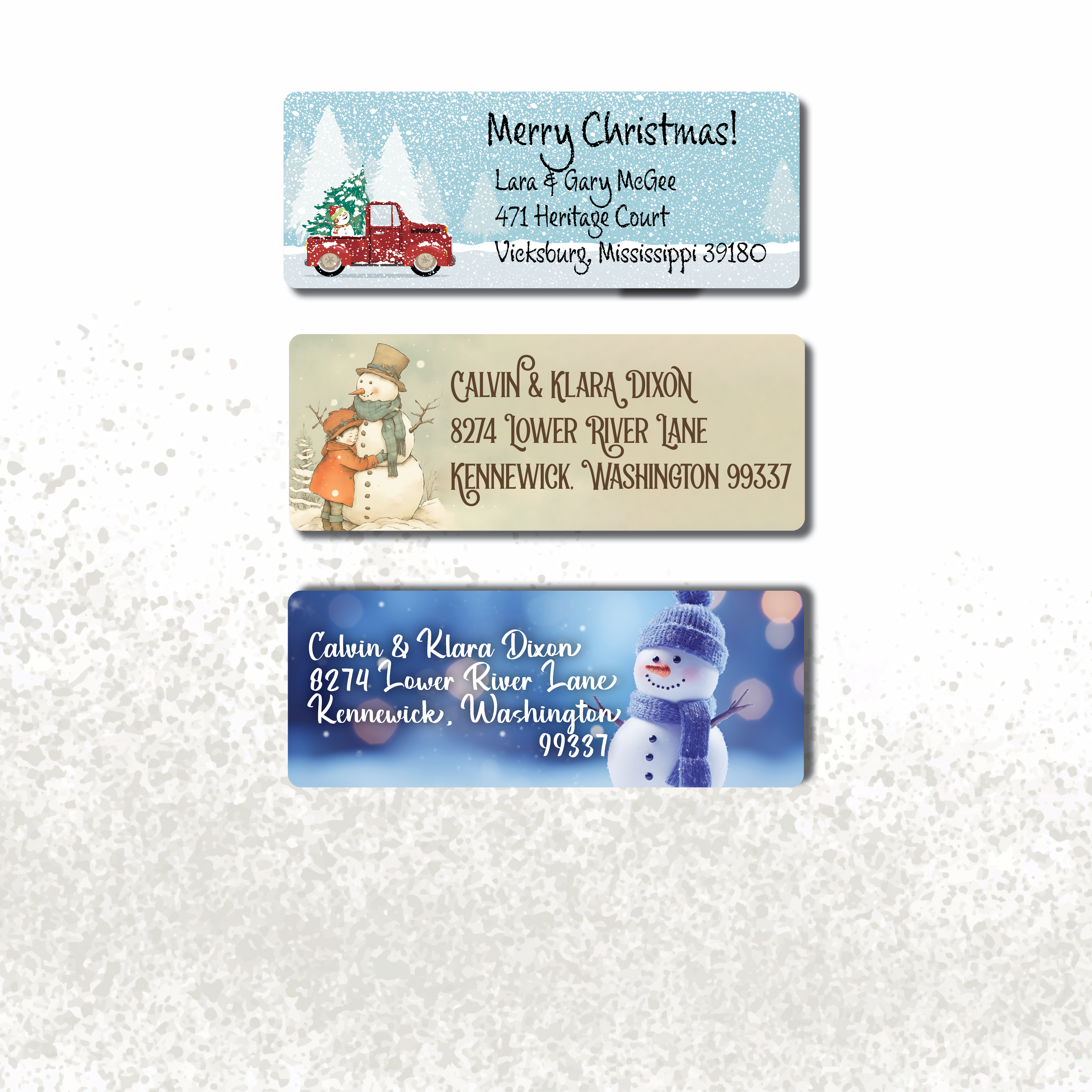 Snowman Christmas Return Address Labels