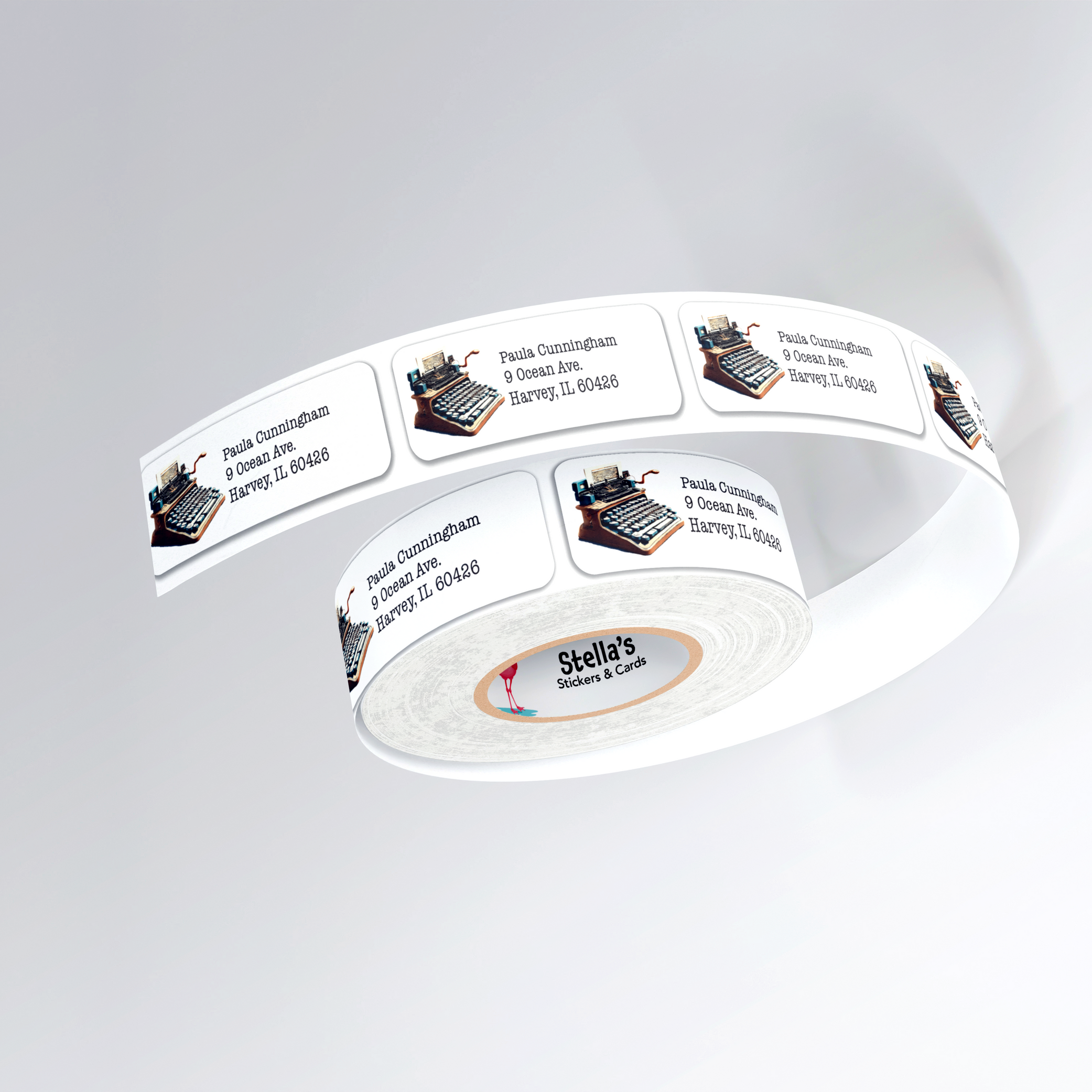 Old Typewriter Return Address Labels