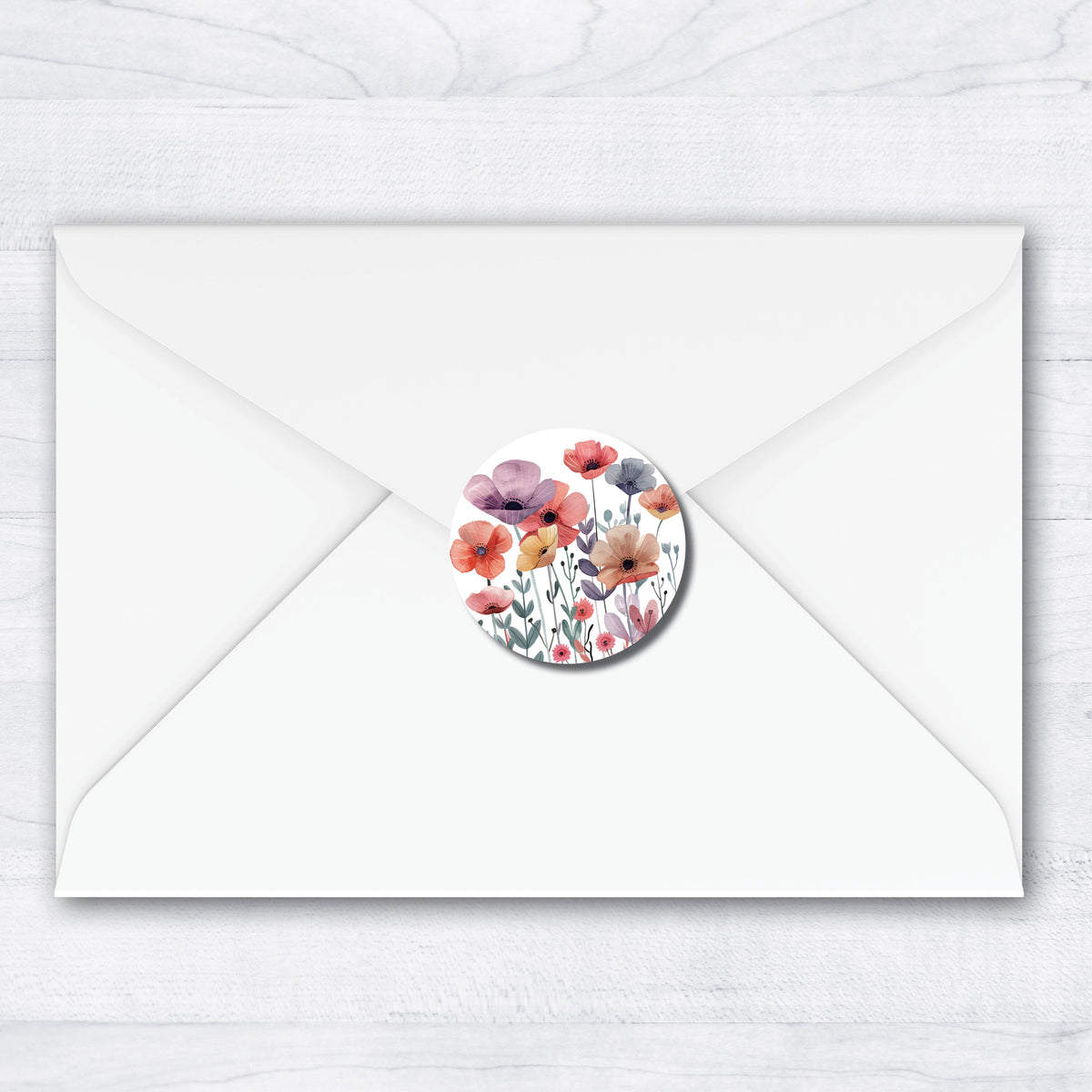 Subdued Flower Envelope Seals