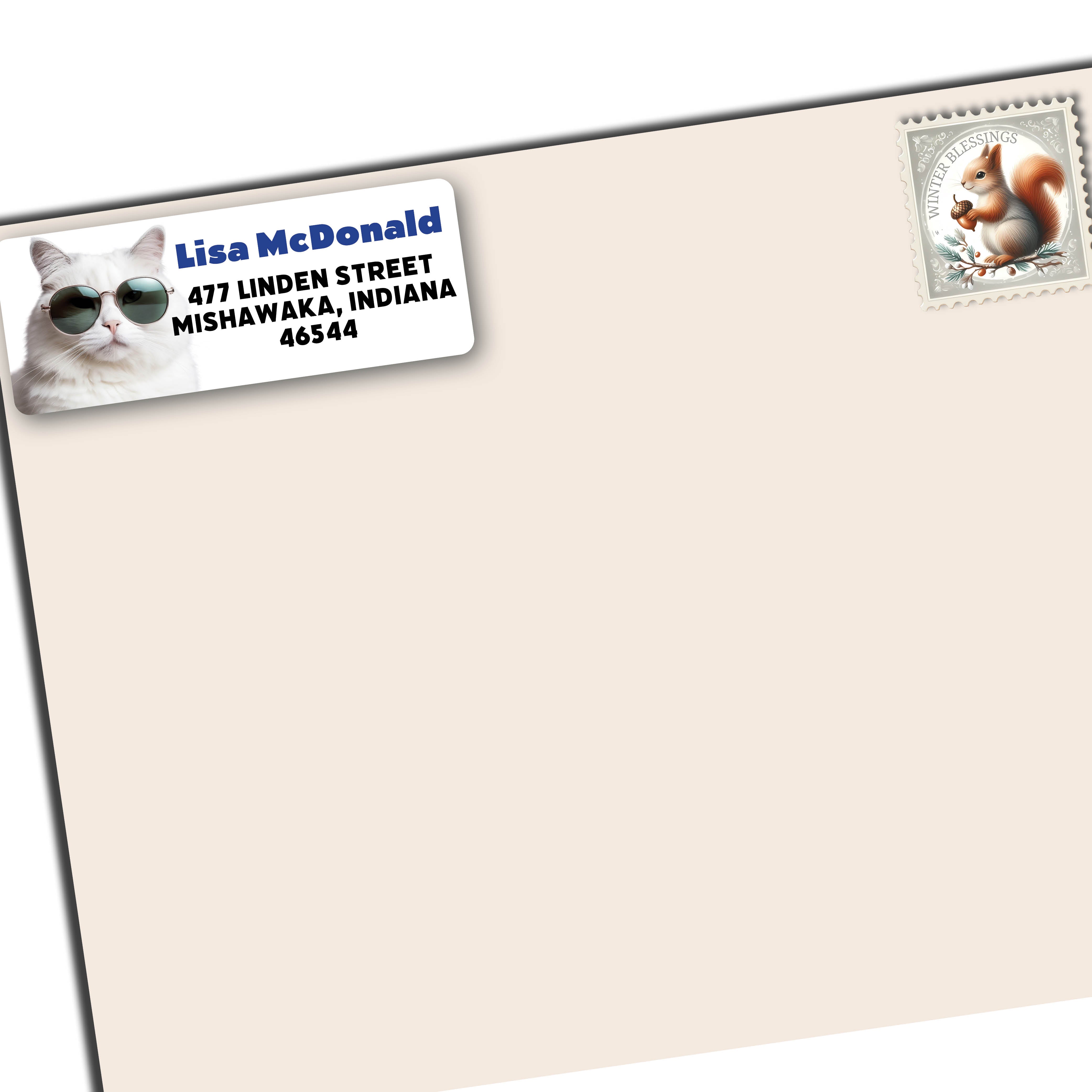 Cool Cat Return Address Labels