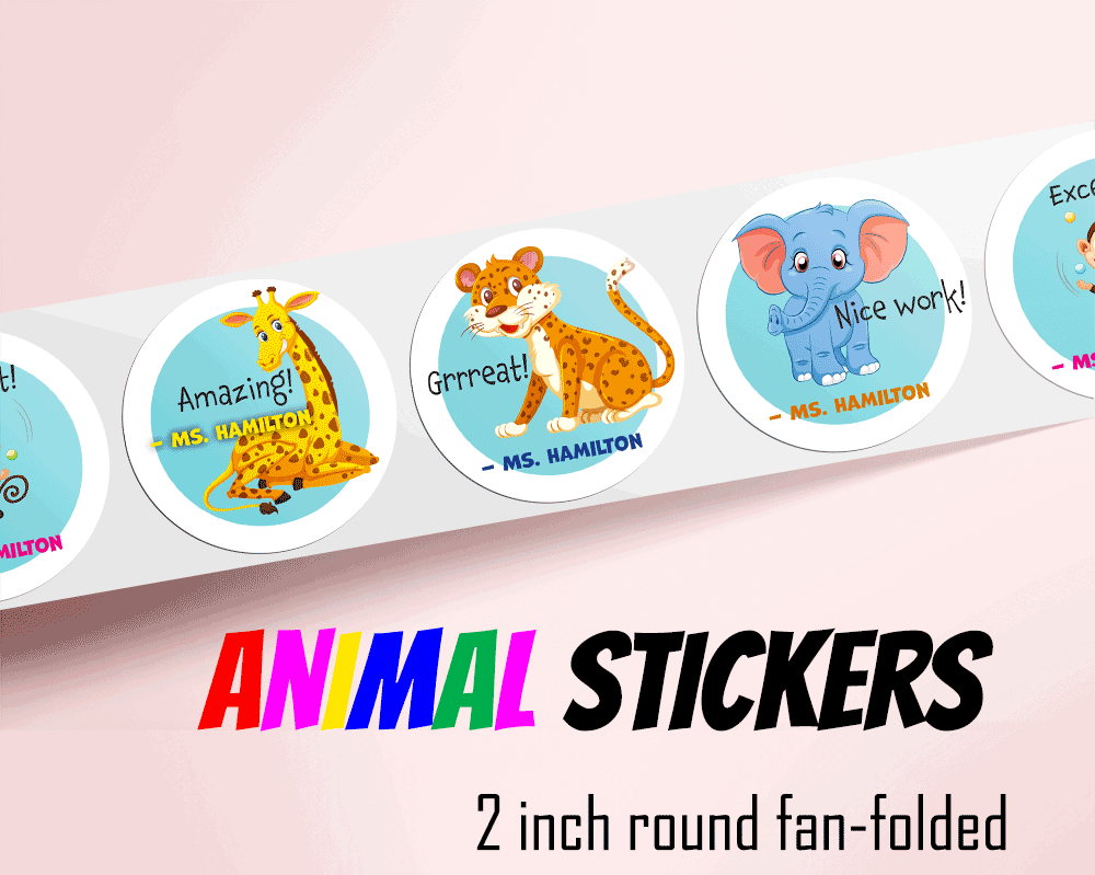 Cute Animal Teacher Reward Stickers for Students
