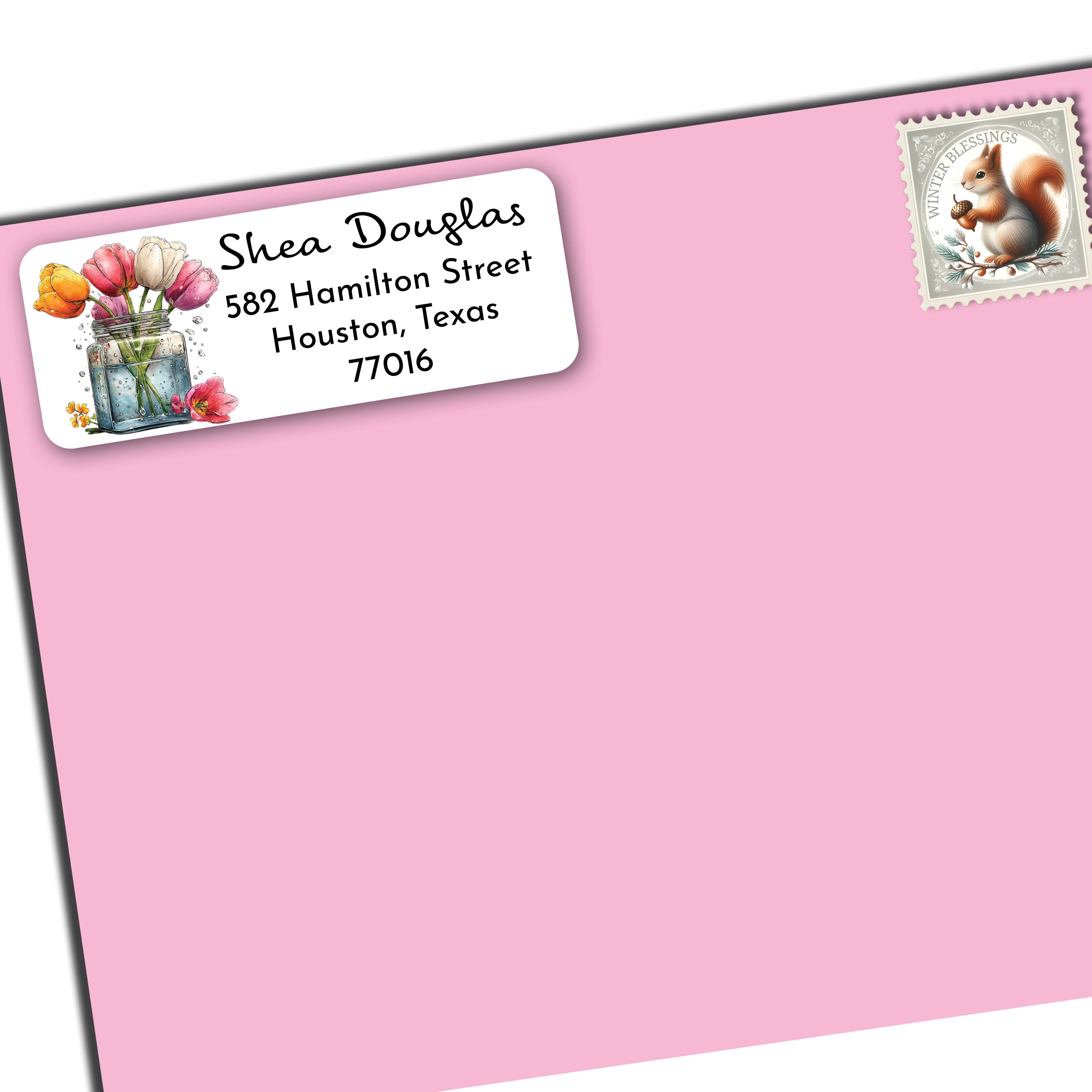 Tulip Vase Return Address Label