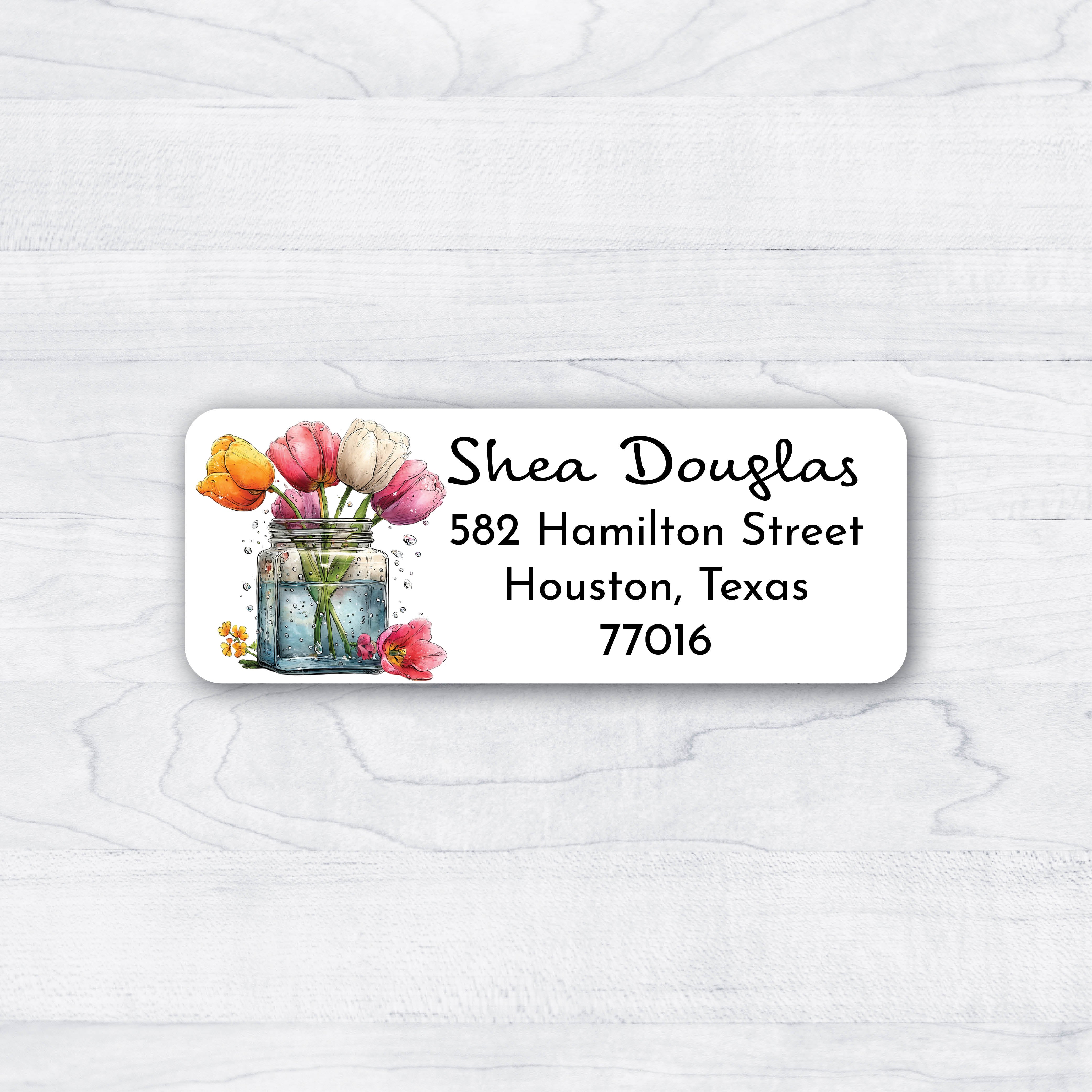 Tulip Vase Return Address Label