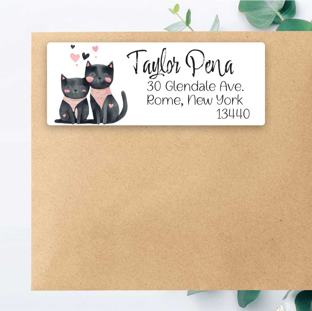 Two Lovely Cats Return Address Labels