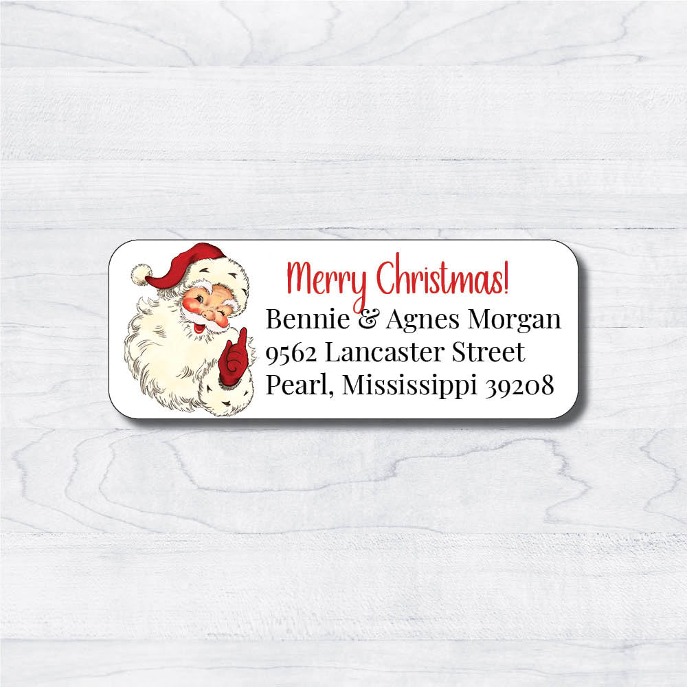 vintage santa claus return address label