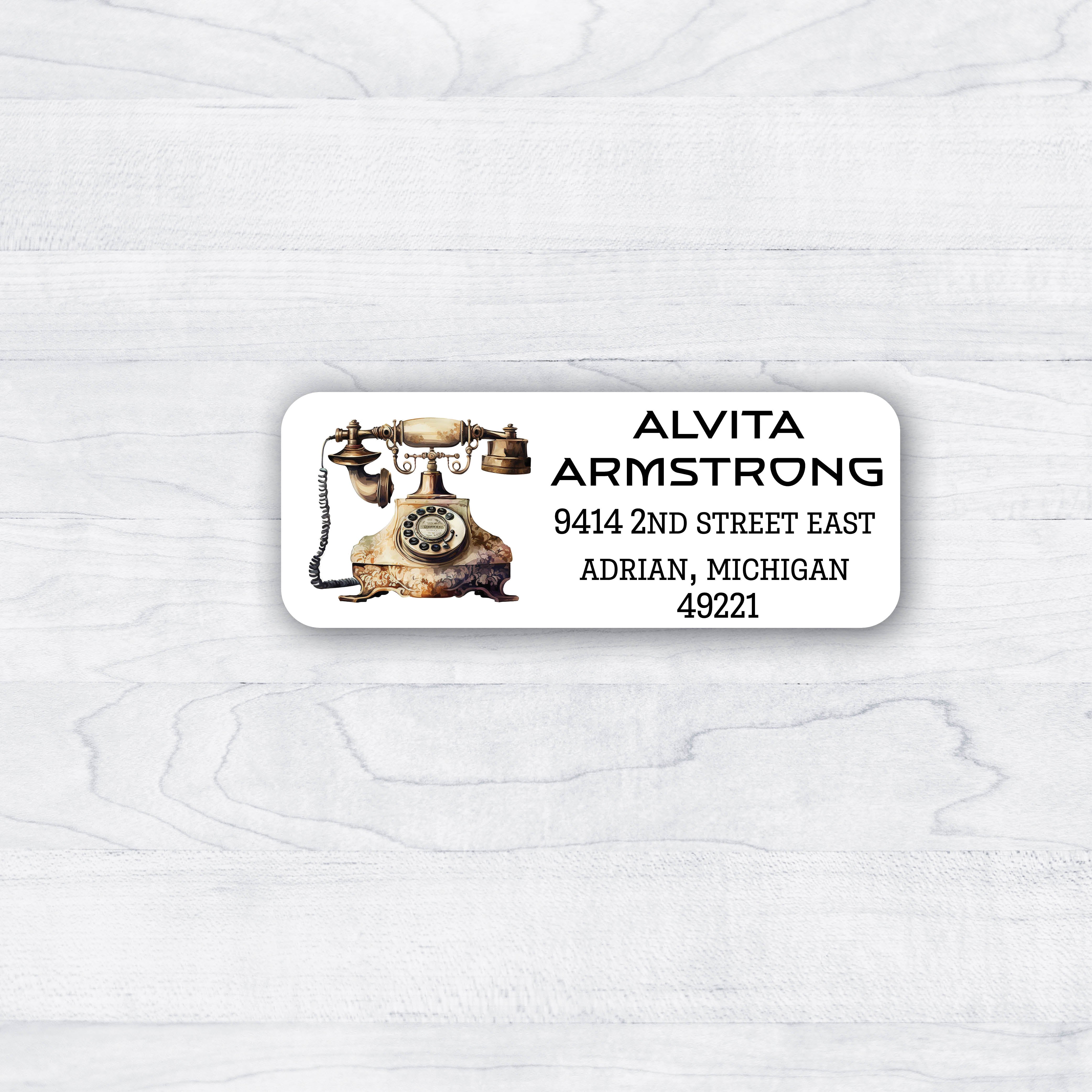 rotary phone vintage antique return address labels