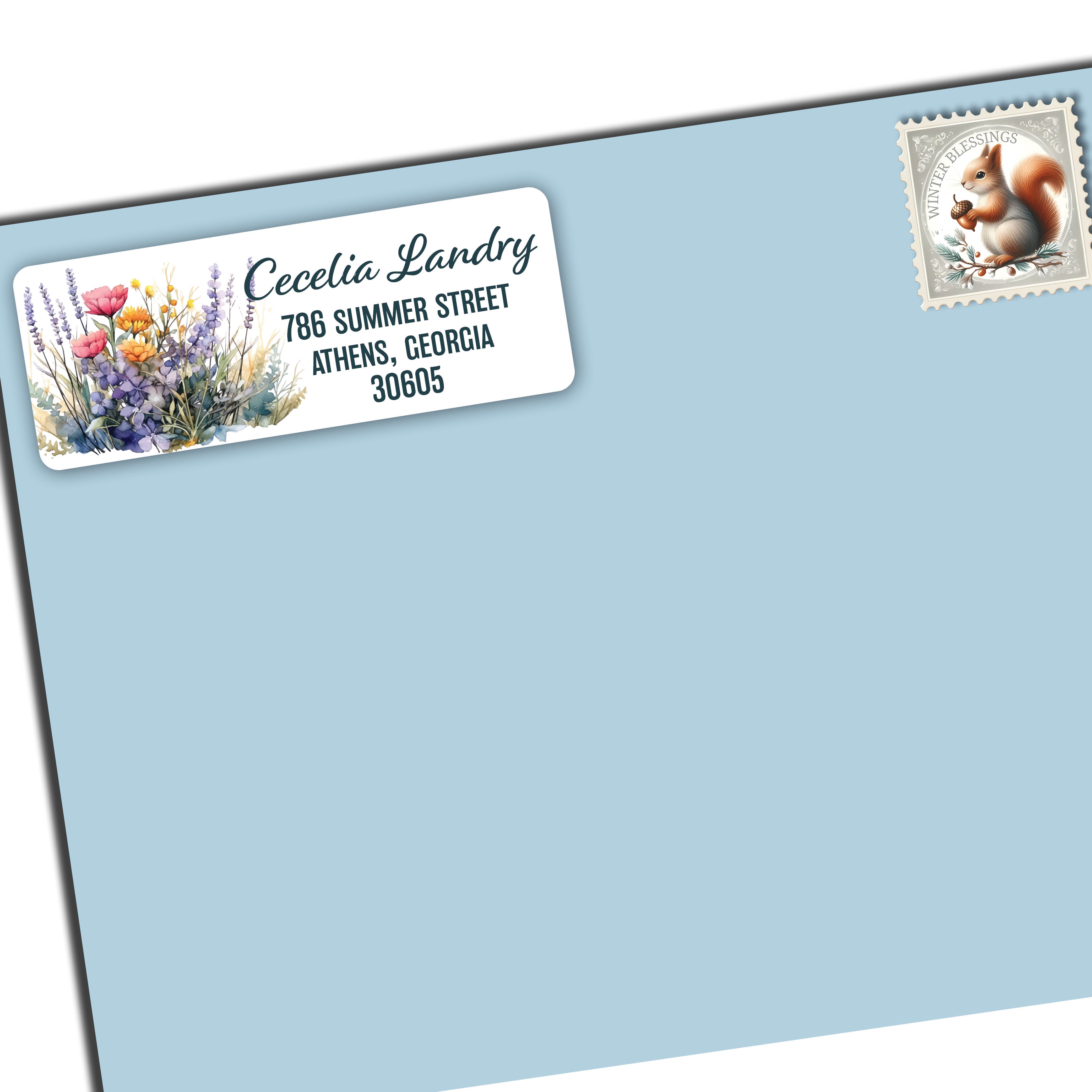 Wildflower Floral Flowers Return Address Labels
