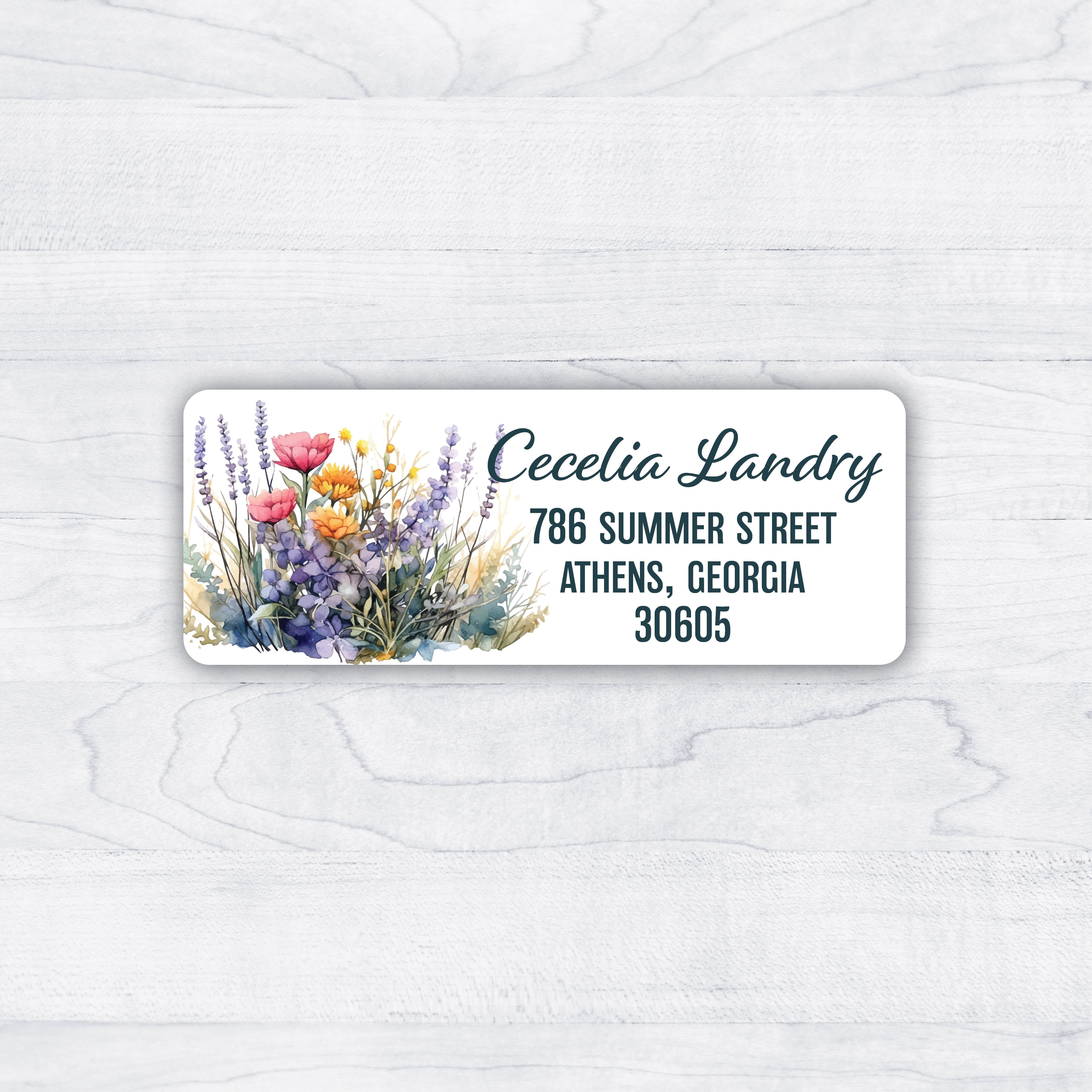 Wildflower Floral Flowers Return Address Labels