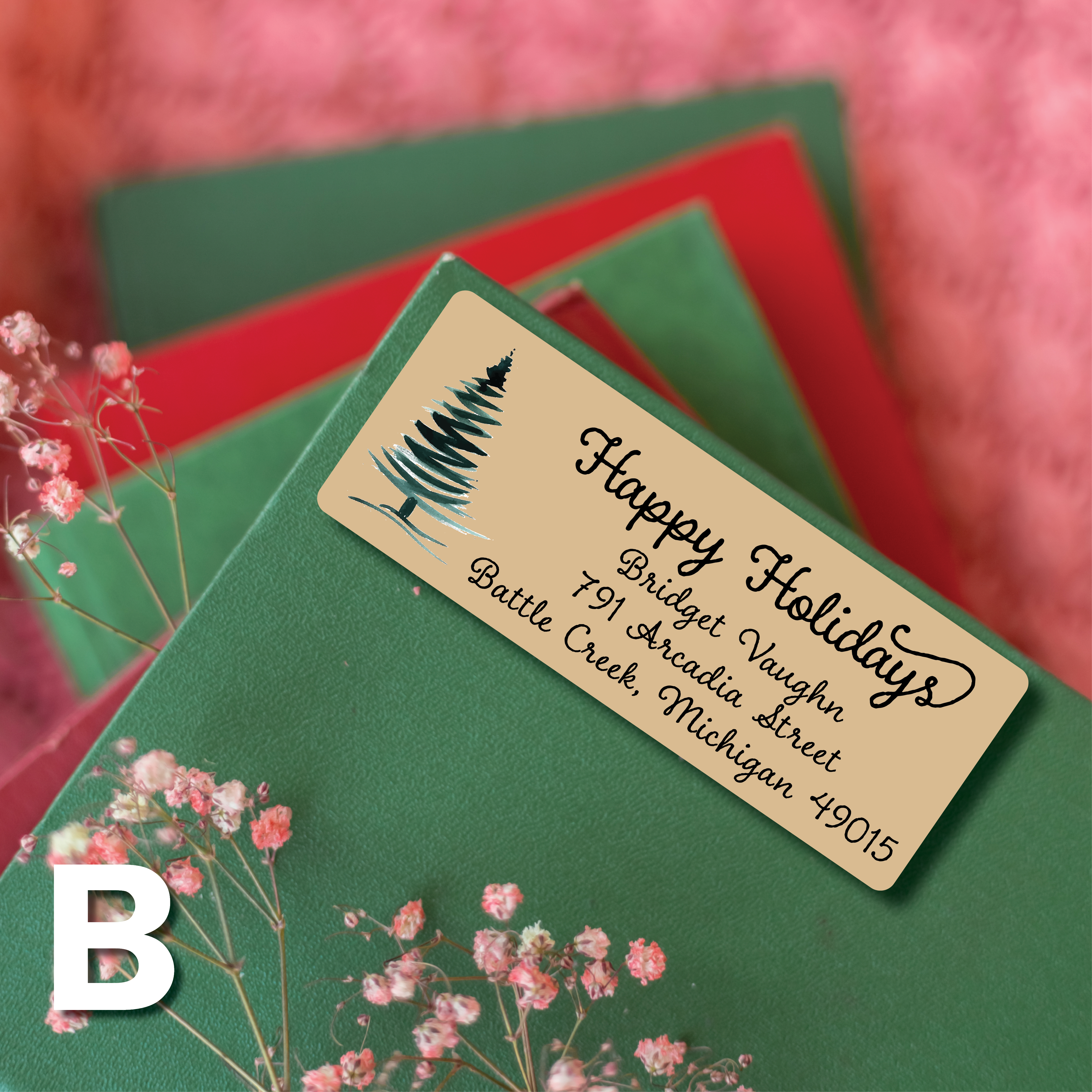 Brown Kraft Christmas Return Address Labels