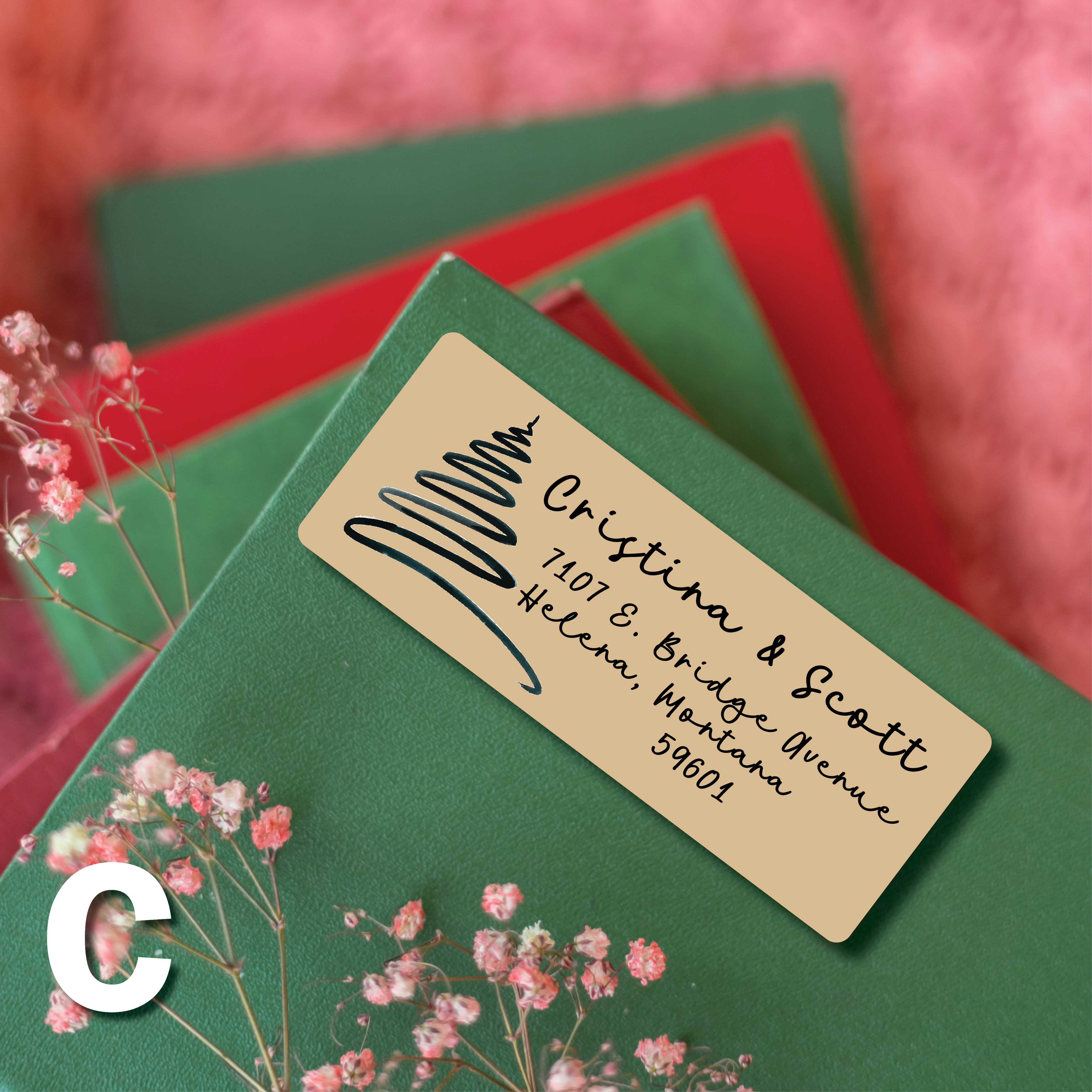 Brown Kraft Christmas Return Address Labels