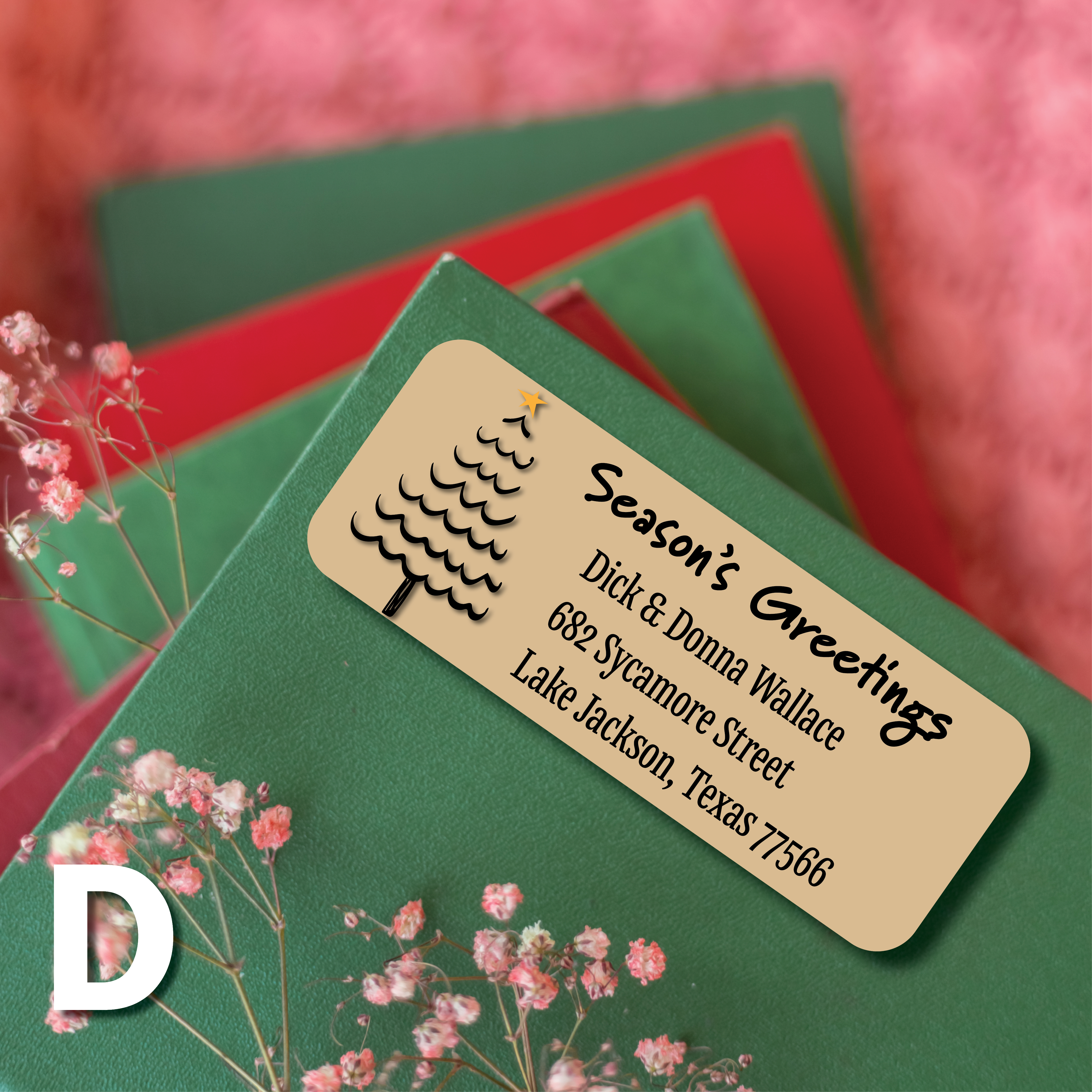 Brown Kraft Christmas Return Address Labels