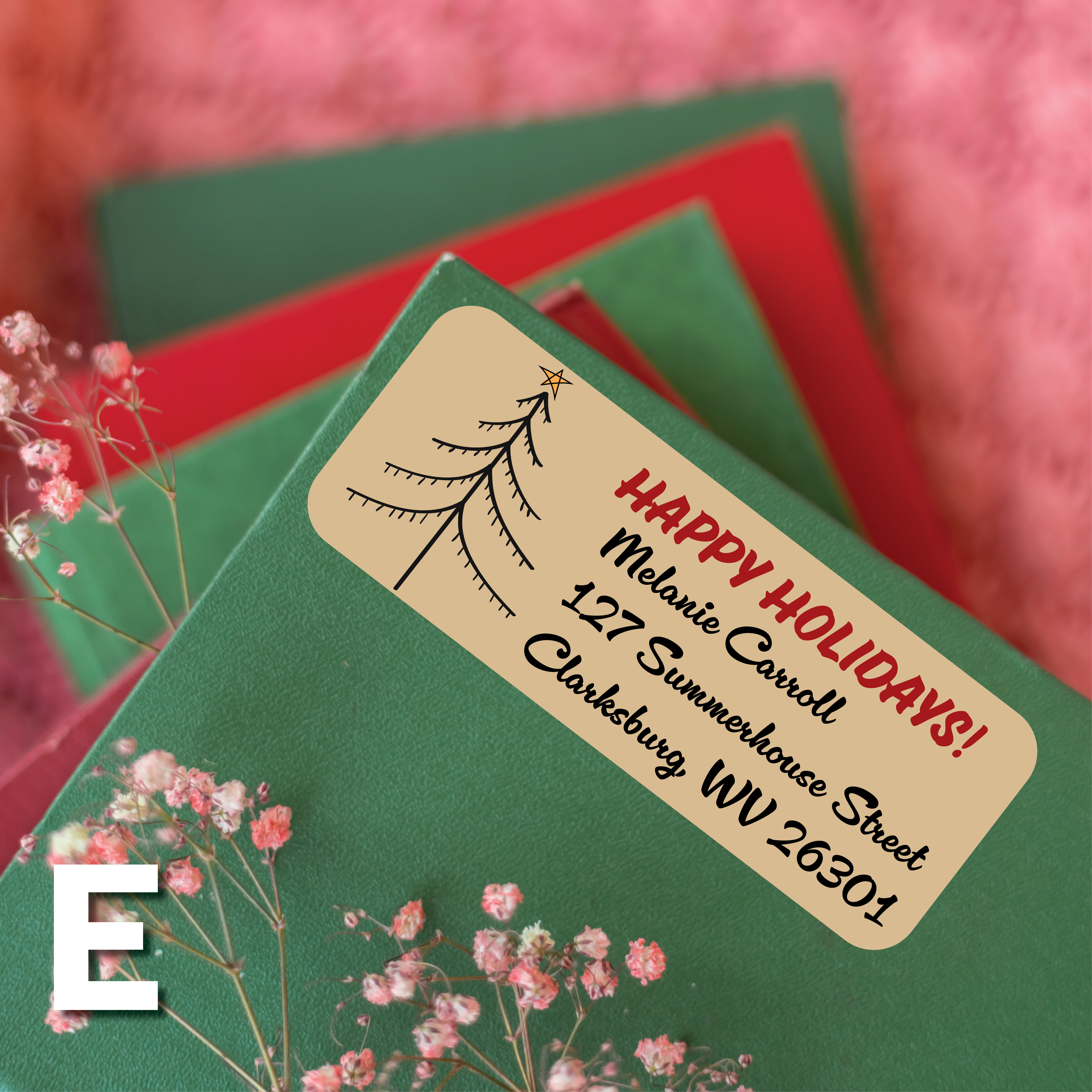 Brown Kraft Christmas Return Address Labels